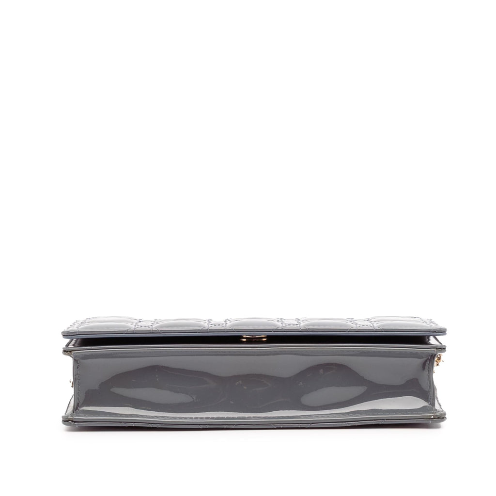Dior Patent Cannage Lady Dior Wallet On Chain