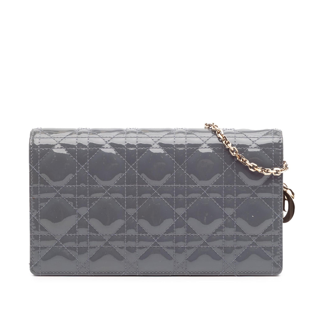 Dior Patent Cannage Lady Dior Wallet On Chain
