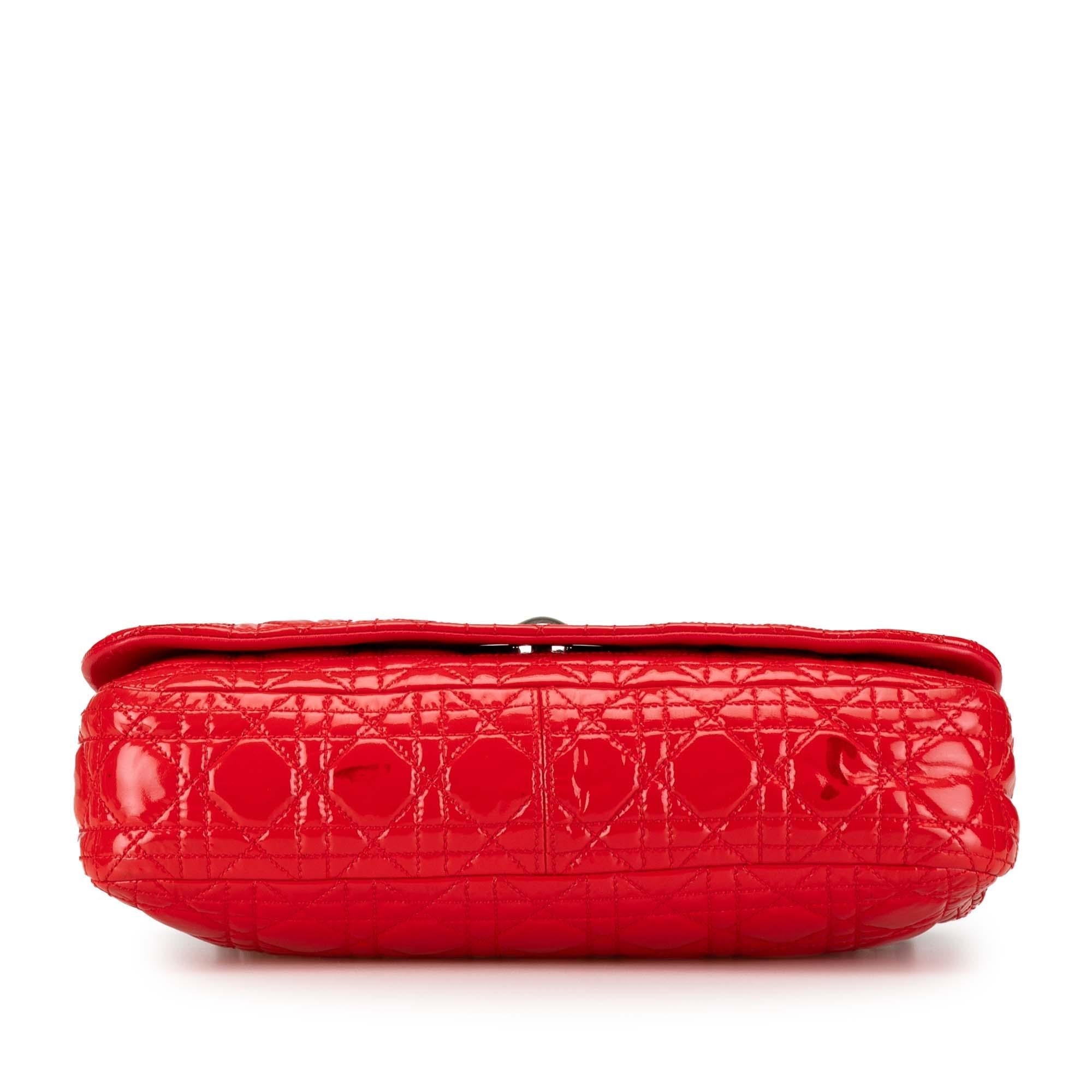 Dior Patent Cannage Rendezvous Shoulder Bag