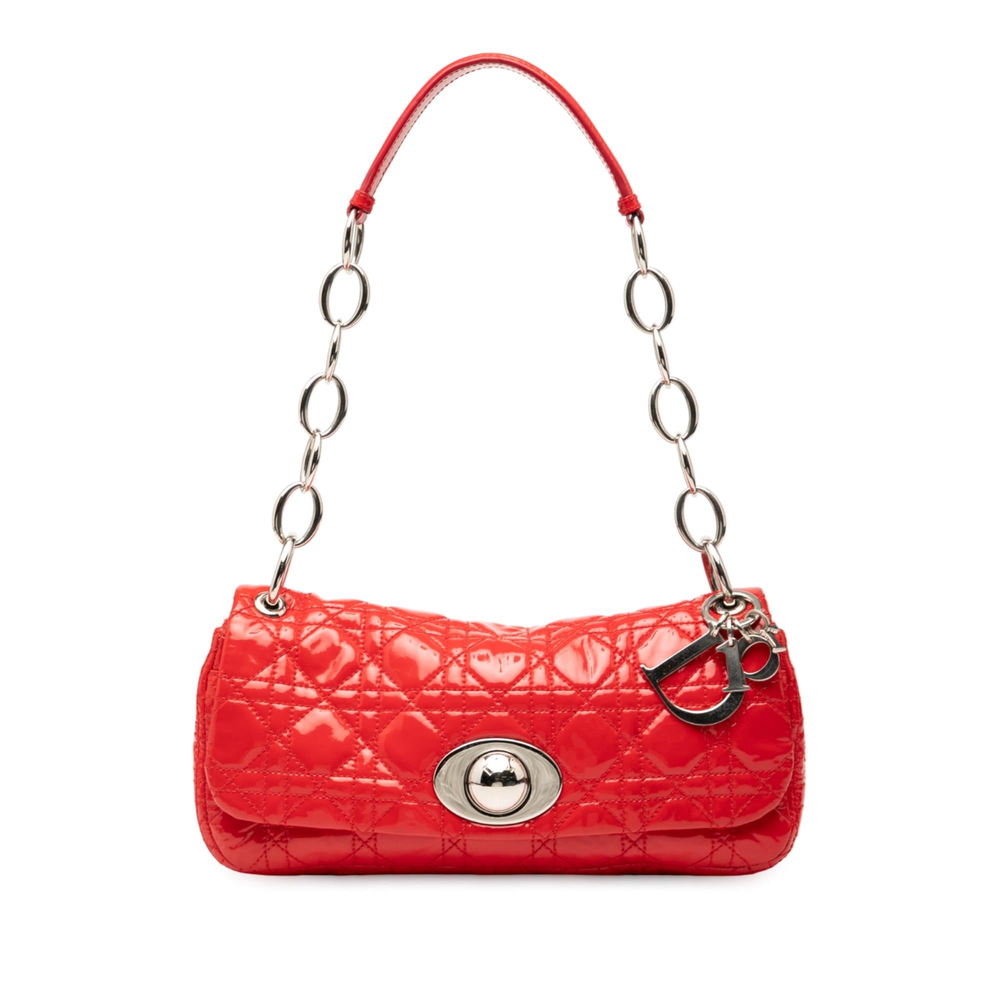 Dior Patent Cannage Rendezvous Shoulder Bag
