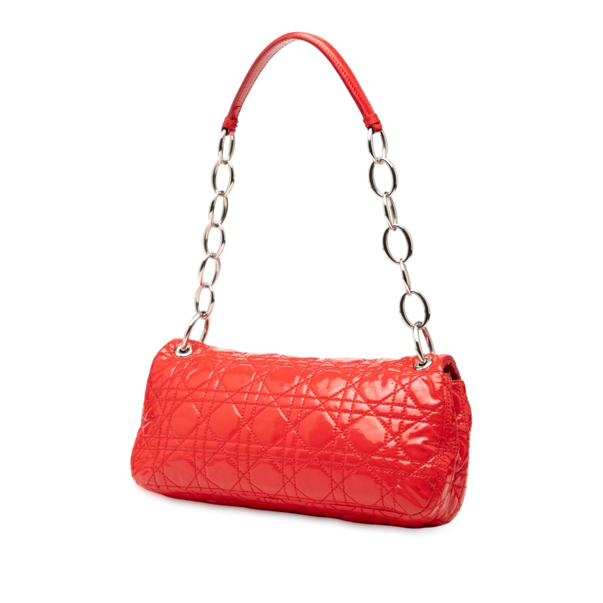Dior Patent Cannage Rendezvous Shoulder Bag