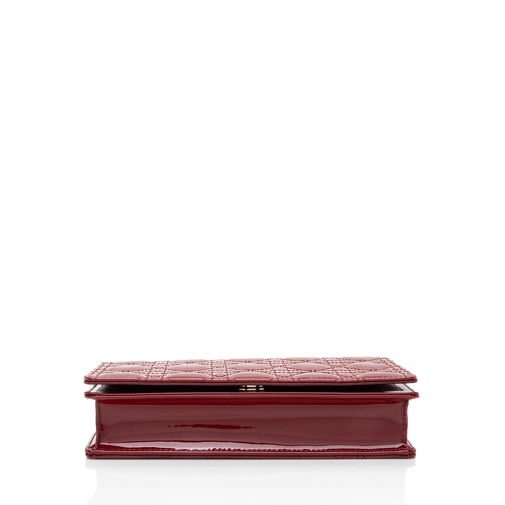 Dior Patent Leather Cannage Lady Dior Wallet on Chain (SHF-w2ghq7)