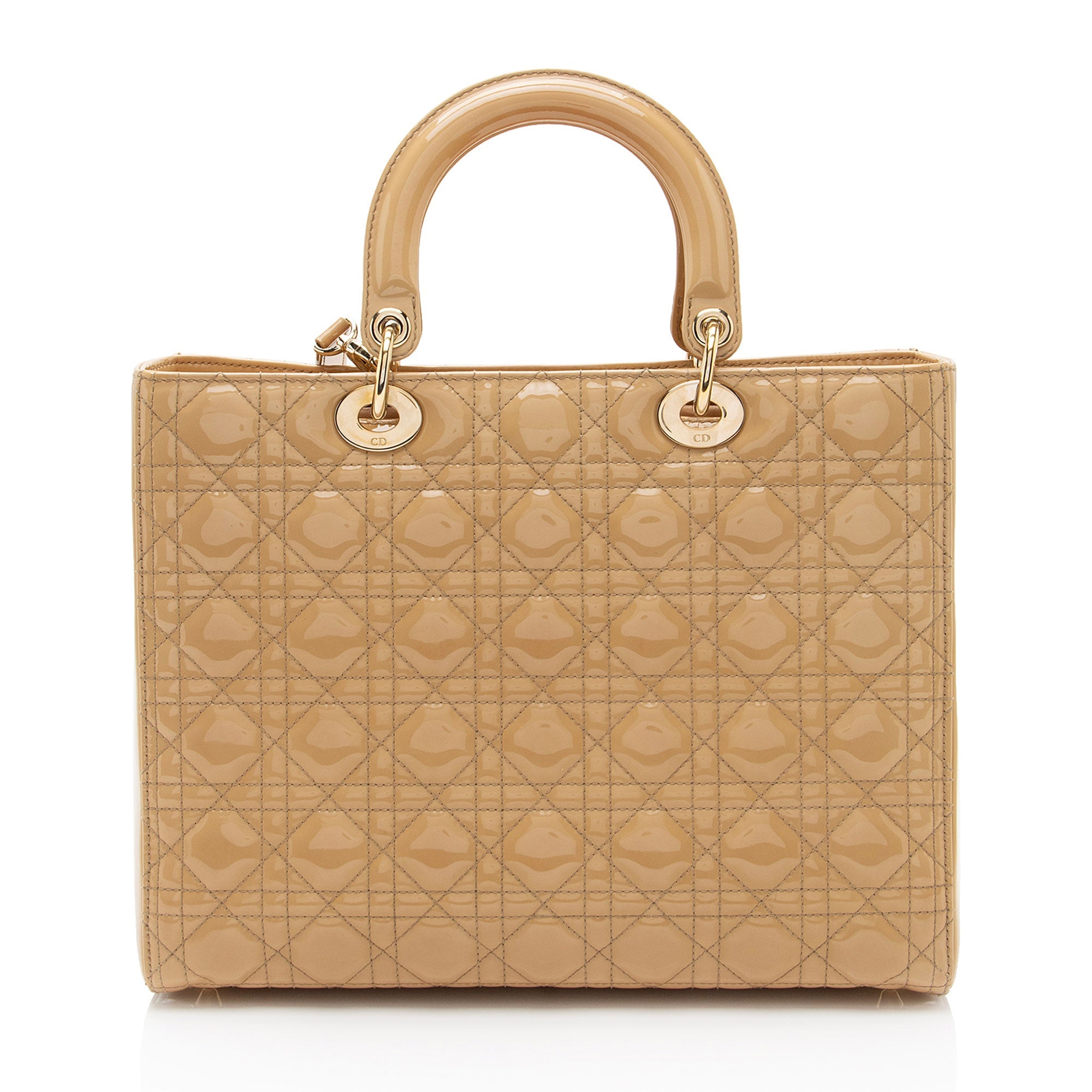 Dior Patent Leather Lady Dior Large Tote (SHF-EZ4EwJ)