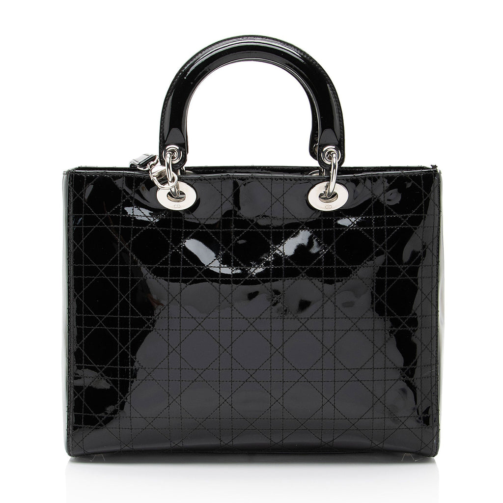 Dior Patent Leather Lady Dior Large Tote