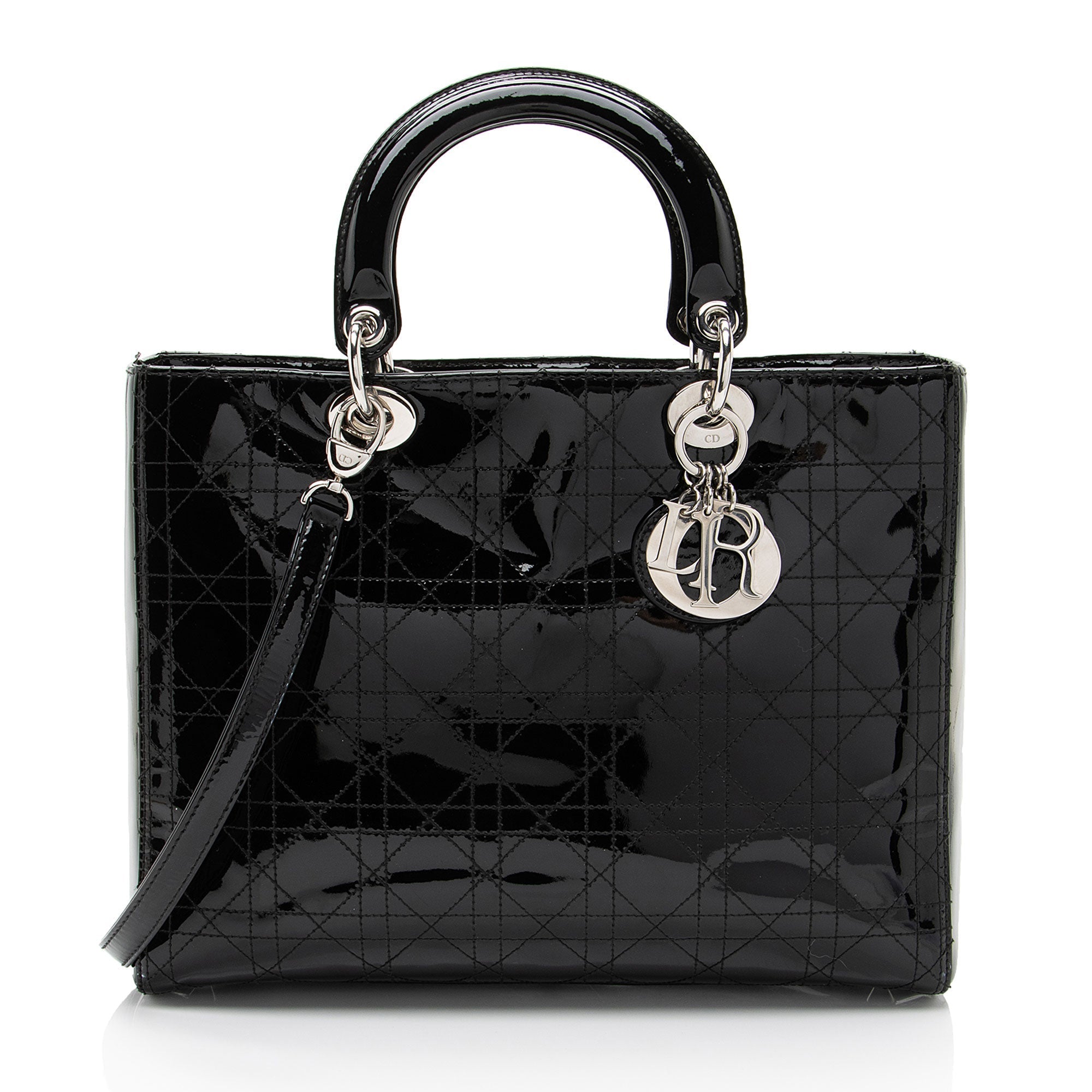 Dior Patent Leather Lady Dior Large Tote
