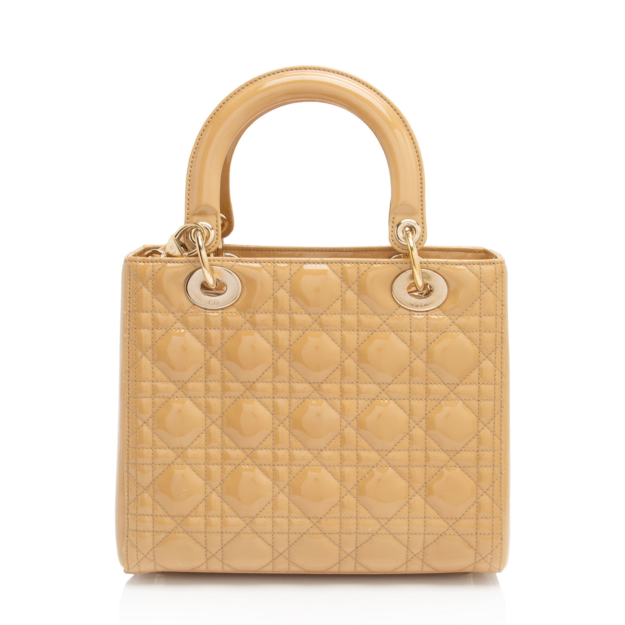 Dior Patent Leather Lady Dior Medium Tote (SHF-8qfooJ)