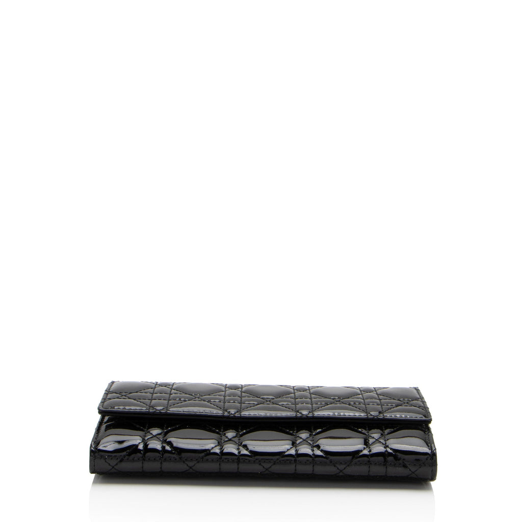 Dior Patent Leather Lady Dior Wallet on Chain