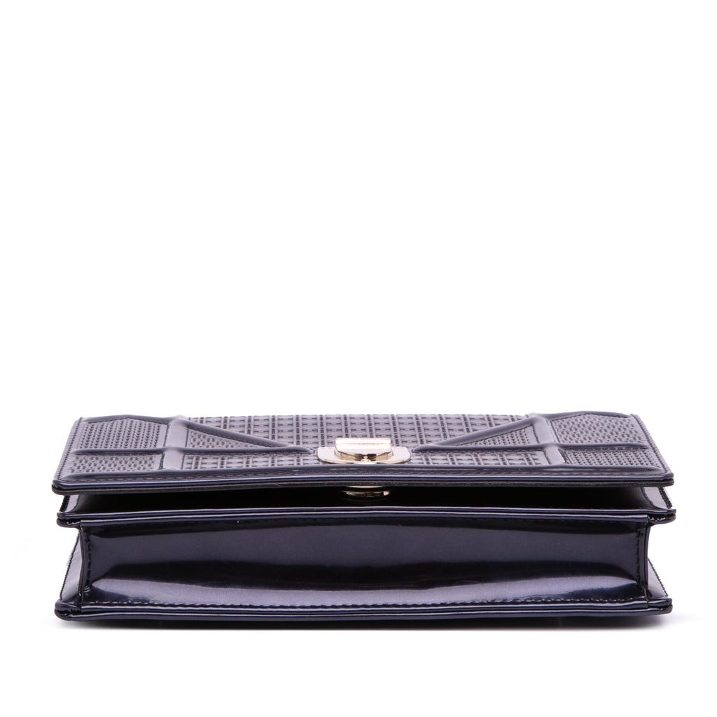 Dior Patent Microcannage Diorama Wallet on Chain