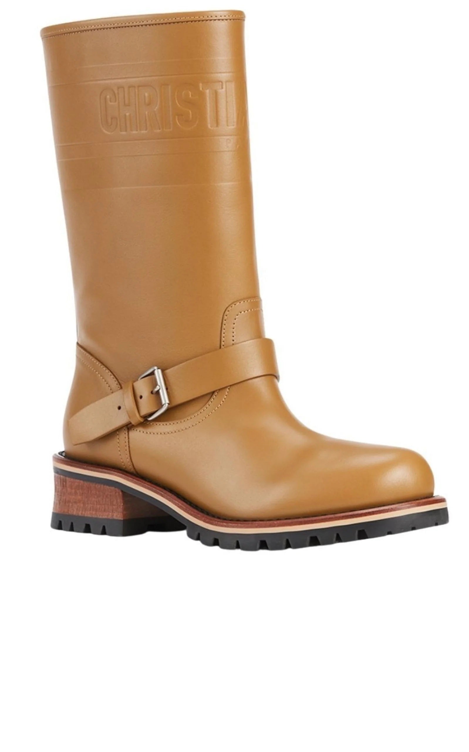 CHRISTIAN DIOR QUEST CALFSKIN LEATHER MID-CALF BOOTS