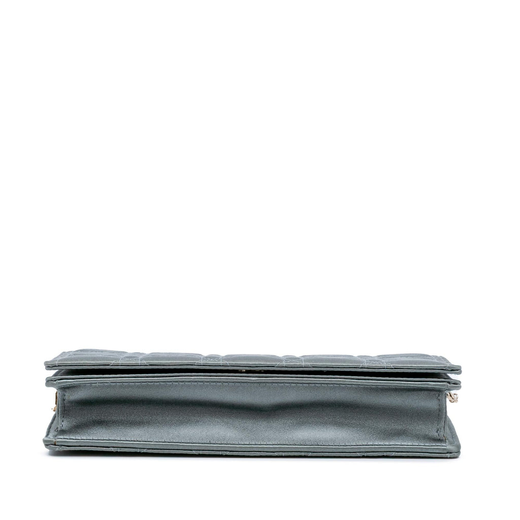Dior Silk Cannage Lady Dior Wallet On Chain