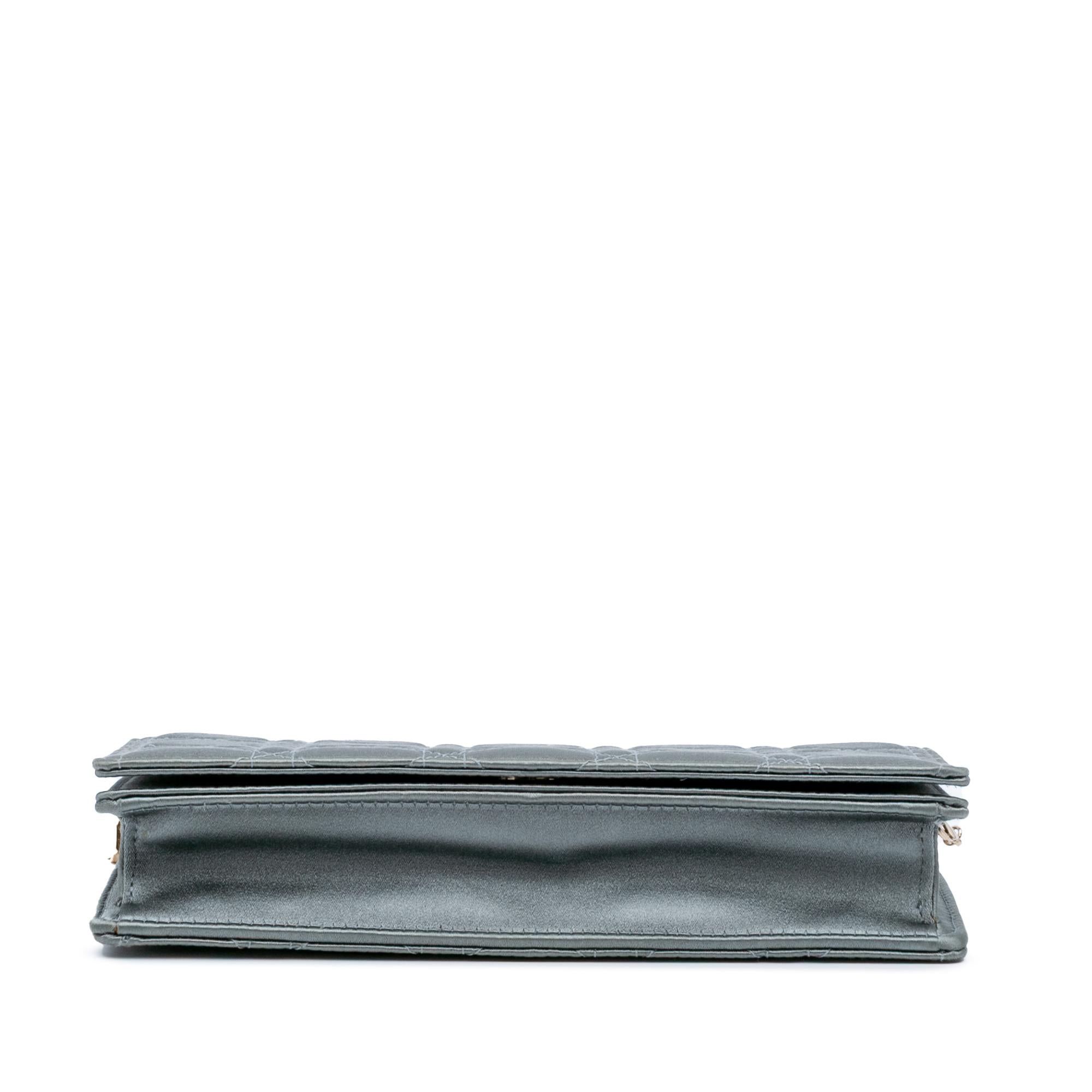 Dior Silk Cannage Lady Dior Wallet On Chain