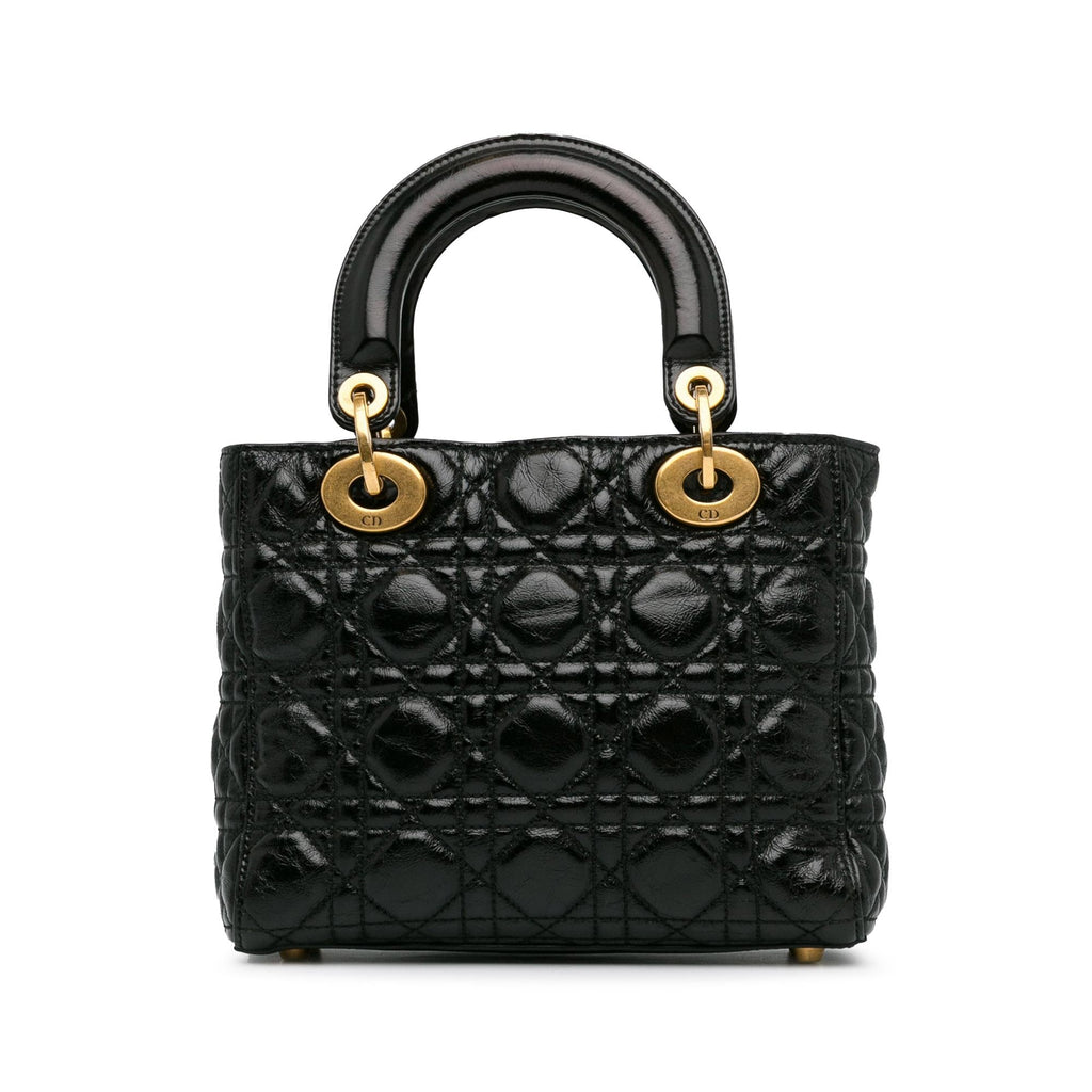 Dior Small Crinkled Patent Cannage Lucky Badges My Lady Dior