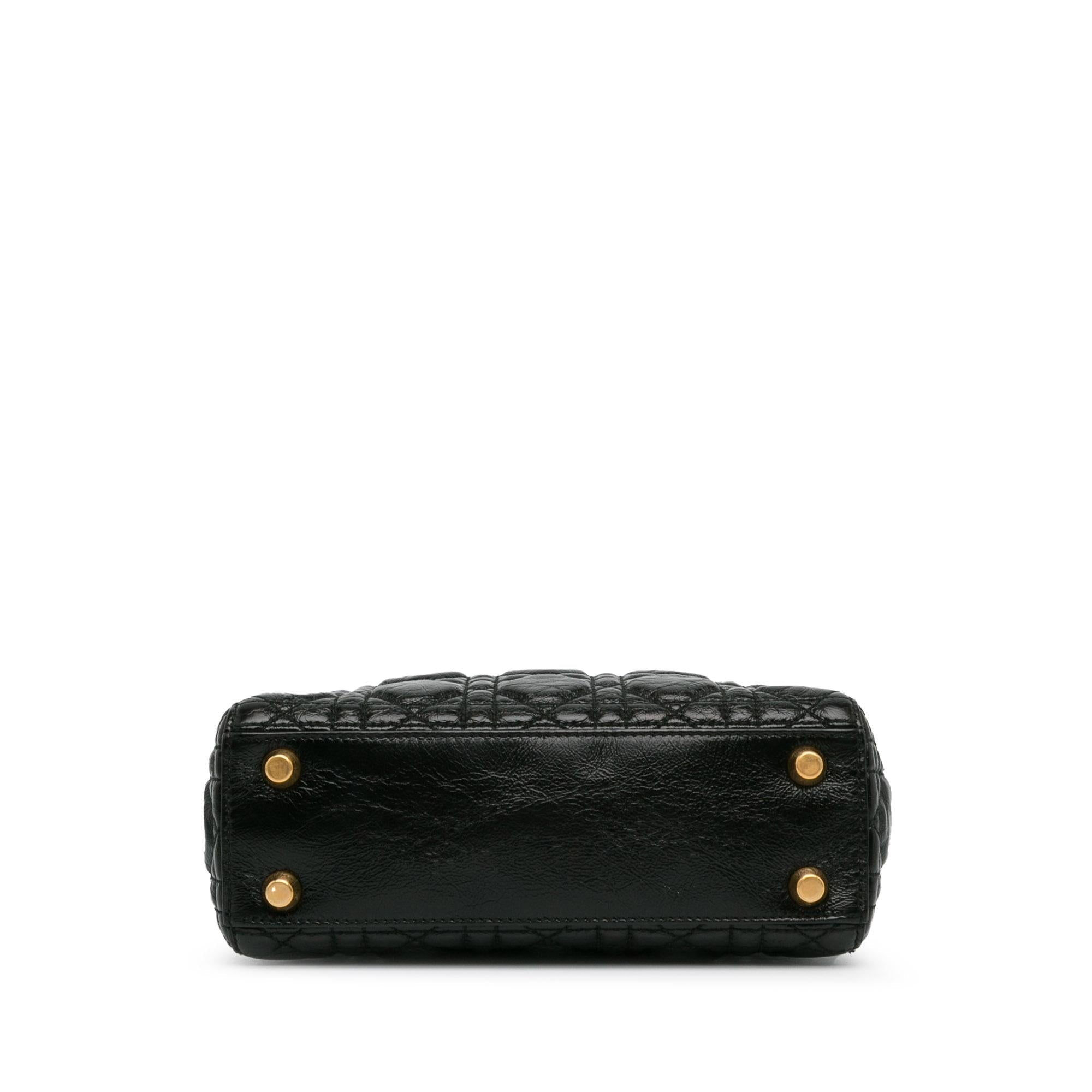 Dior Small Crinkled Patent Cannage Lucky Badges My Lady Dior
