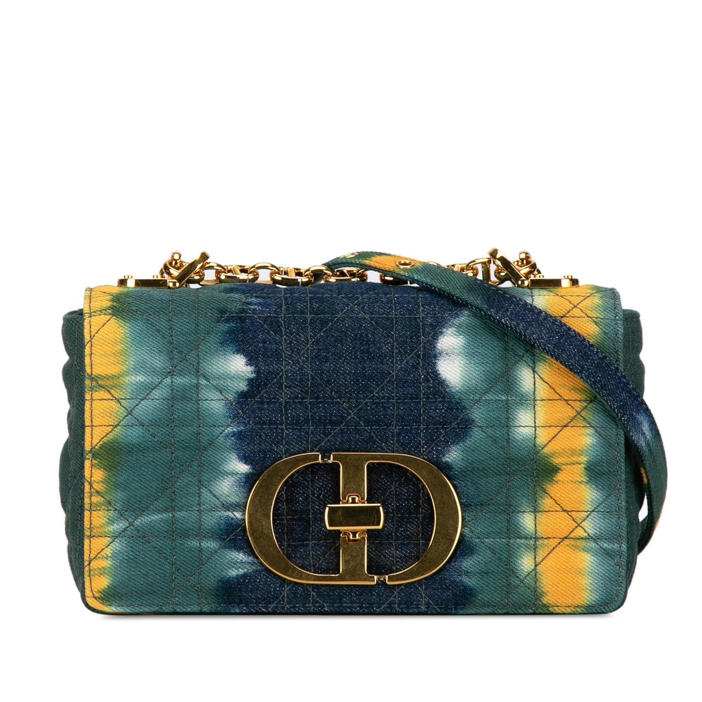 Dior Small Denim Tie-Dye Cannage Caro Bag