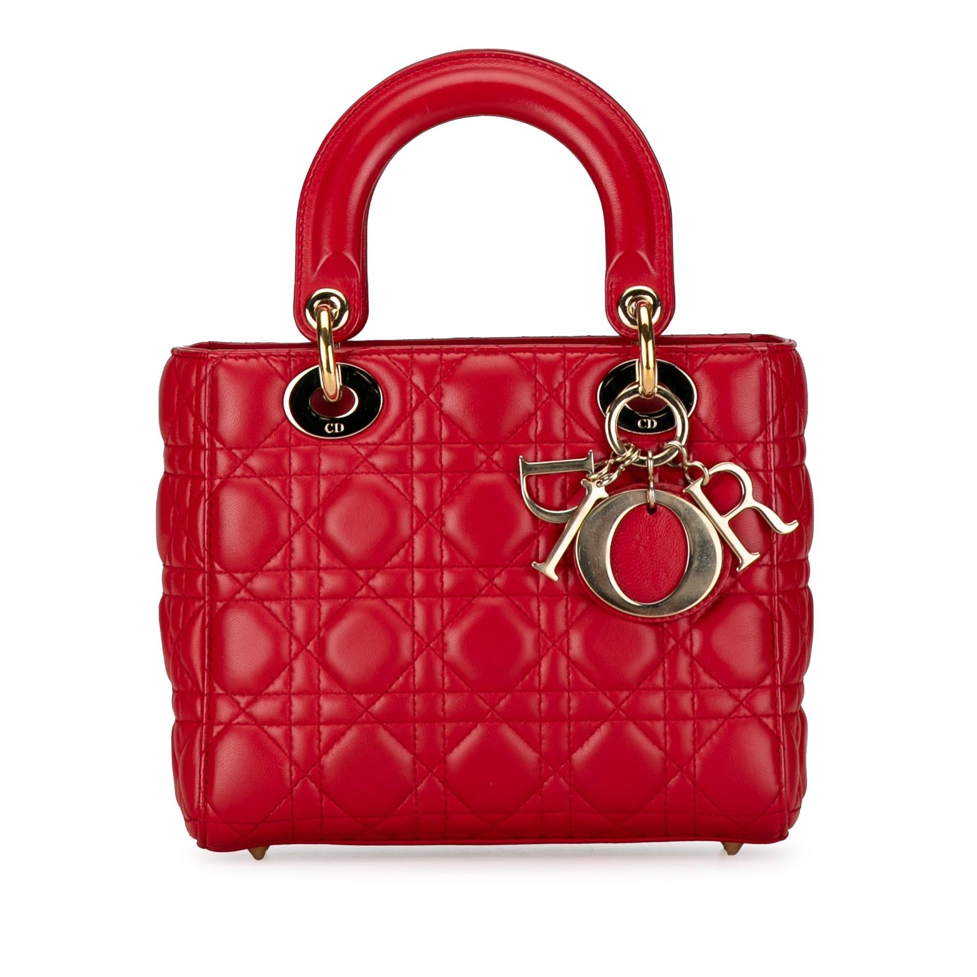 Dior Small Lambskin Cannage Lucky Badges My Lady Dior (SHG-dRVgbU)