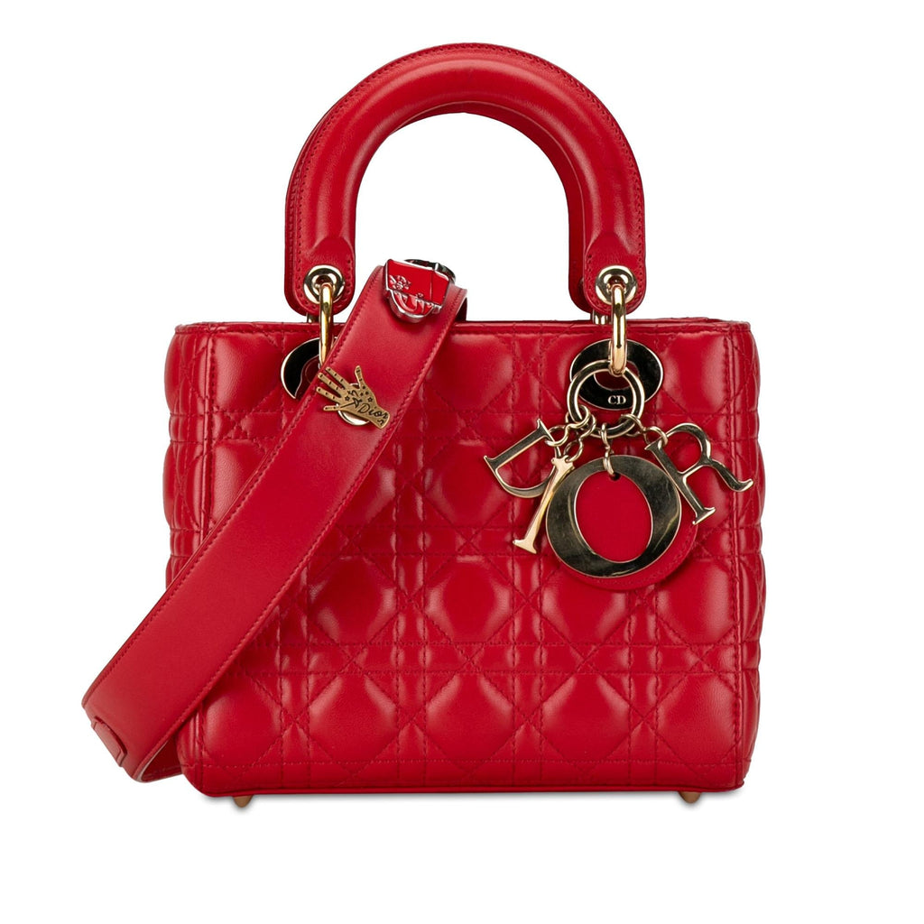 Dior Small Lambskin Cannage Lucky Badges My Lady Dior (SHG-N8EDnr)