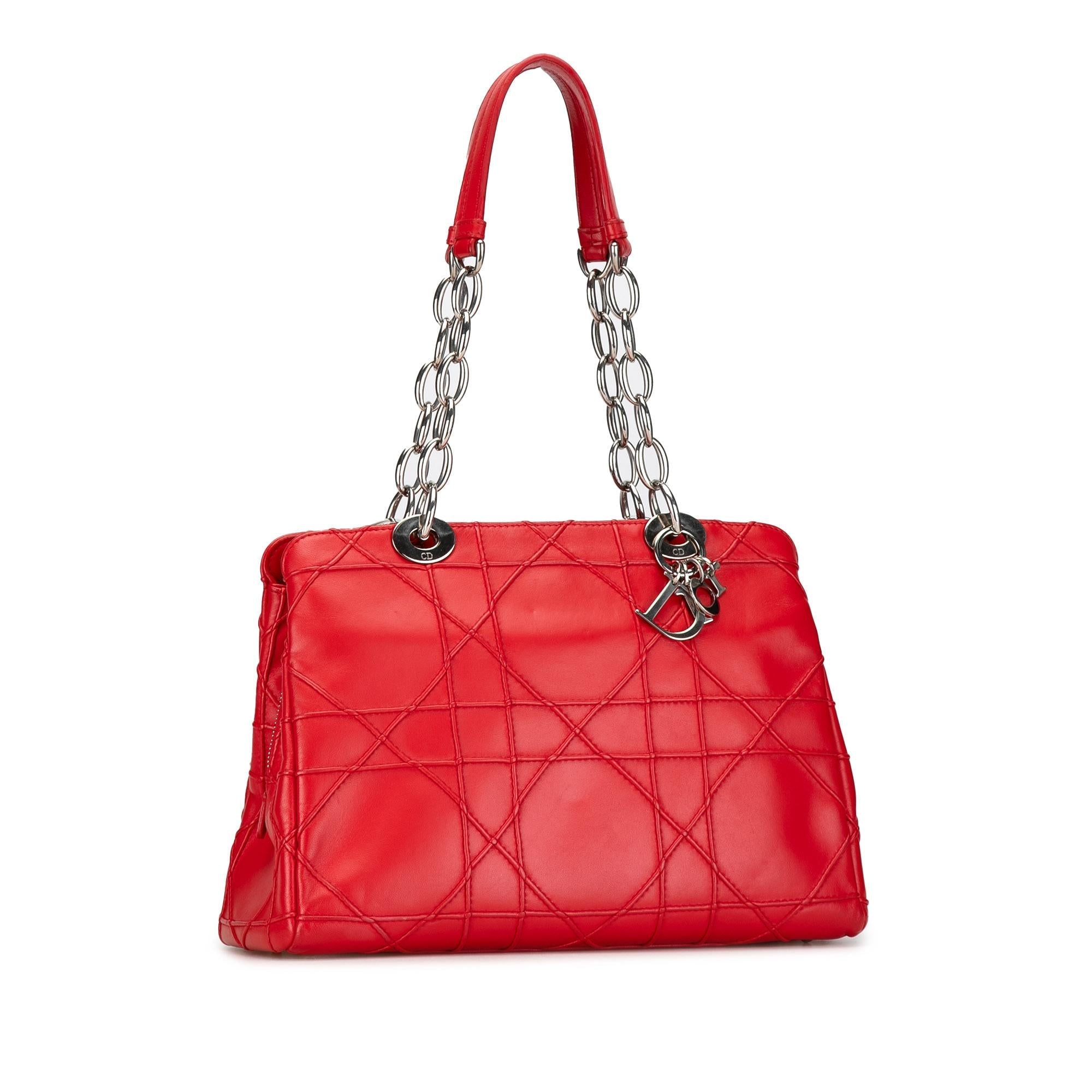 Dior Small Lambskin Cannage Soft Zip Shopping Tote (SHG-nnBORZ)