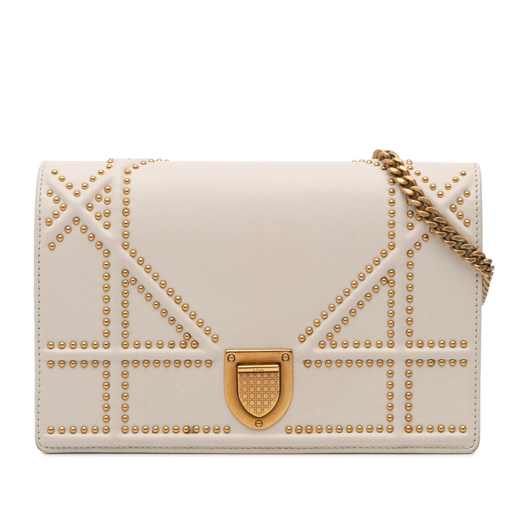 Dior Small Lambskin Studded Diorama Crossbody