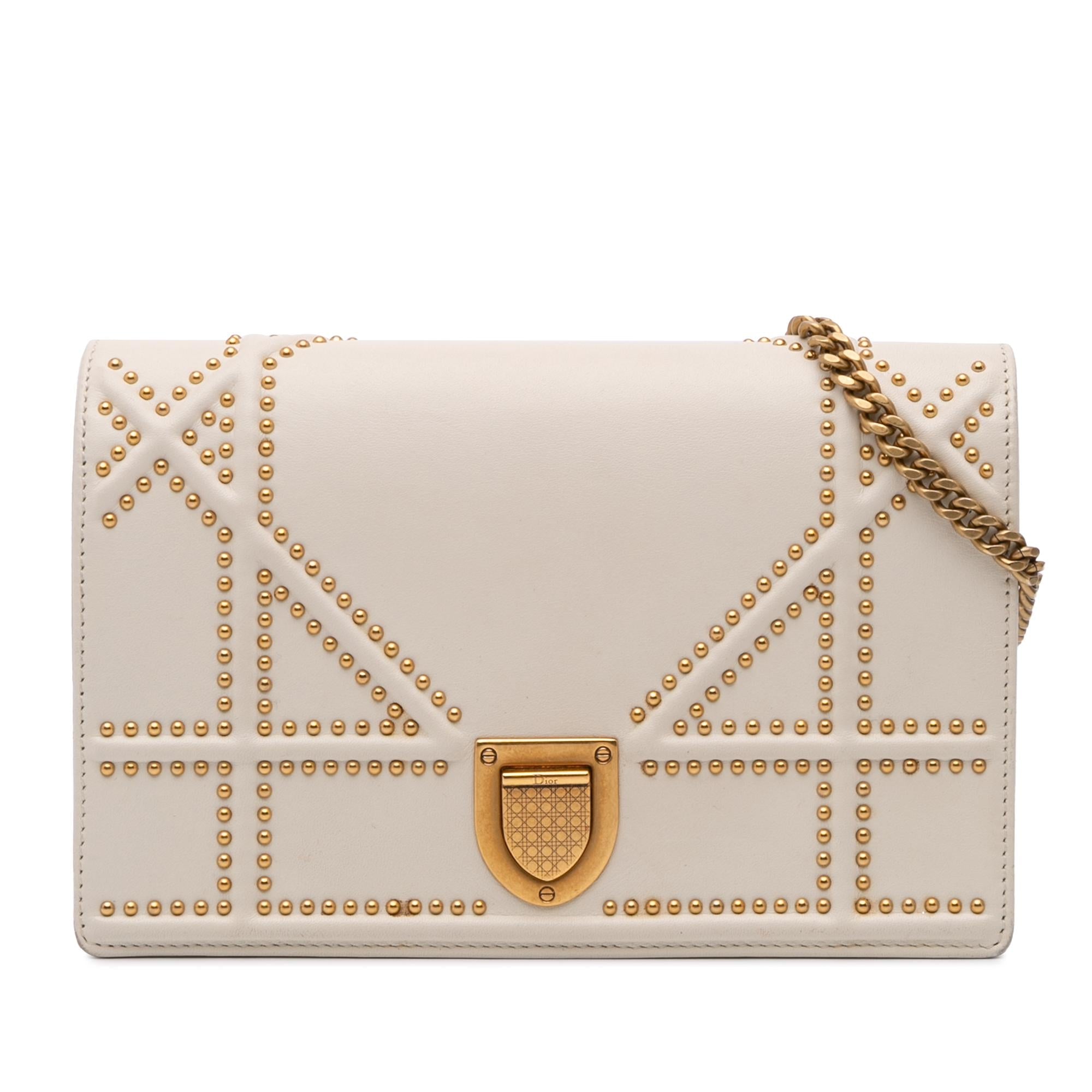 Dior Small Lambskin Studded Diorama Crossbody