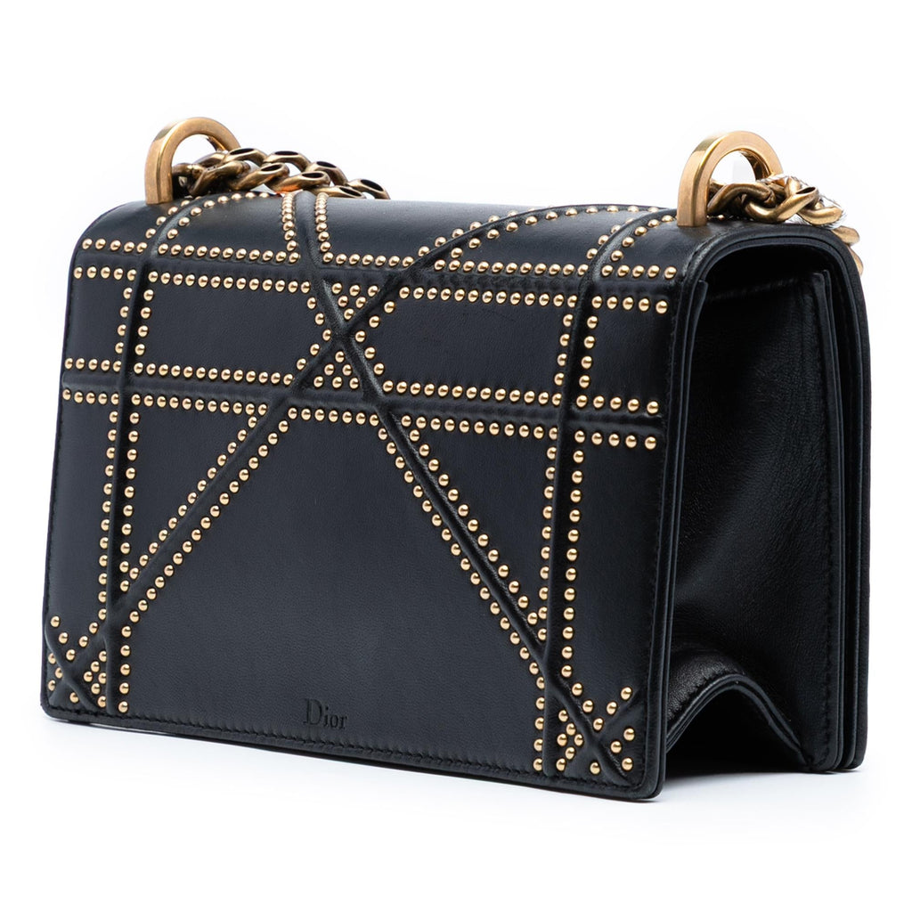 Dior Small Lambskin Studded Diorama Flap