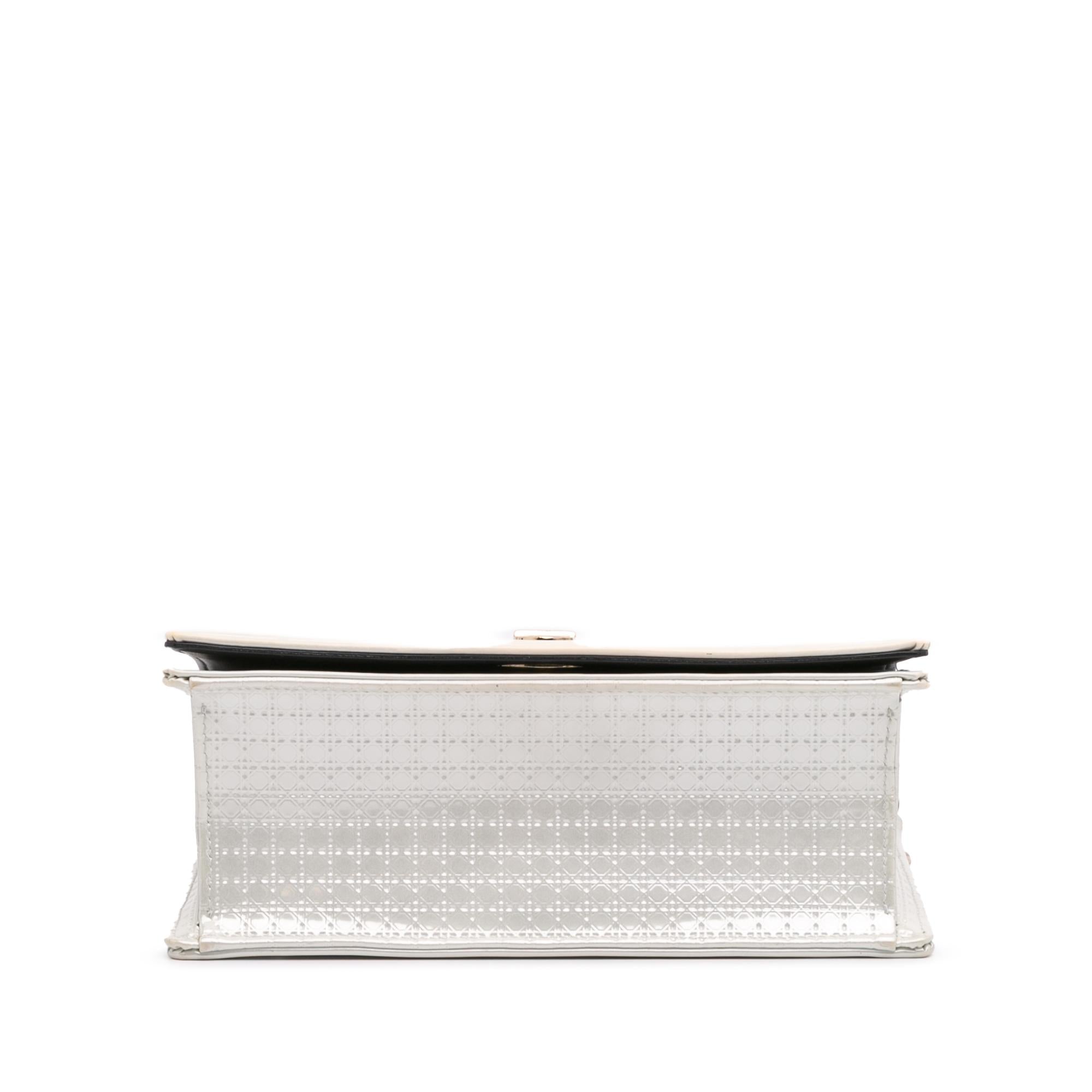 Dior Small Metallic Patent Microcannage Diorama Flap
