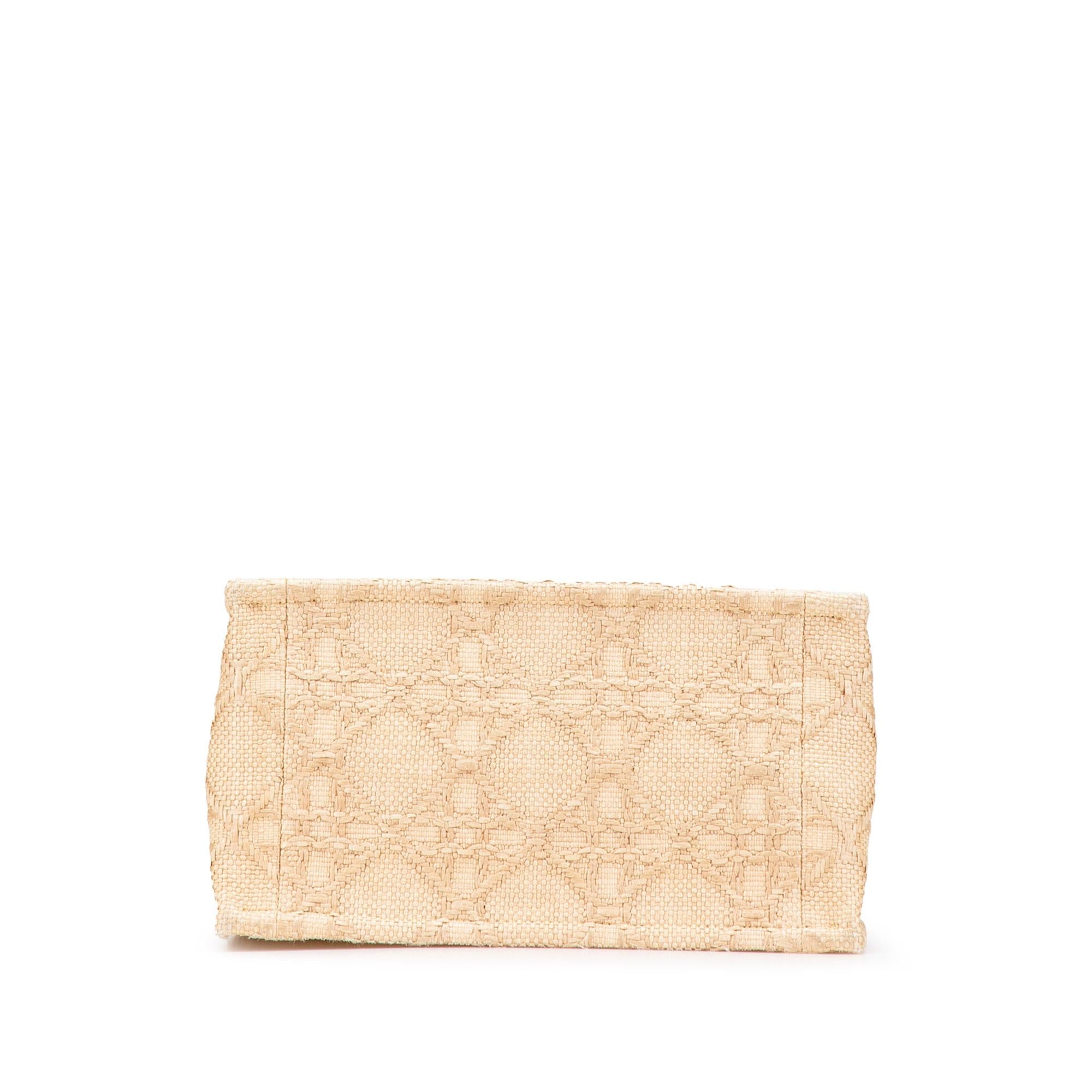 Dior Small Raffia Cannage Book Tote