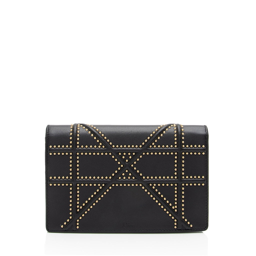 Dior Calfskin Studded Diorama Wallet on Chain Bag