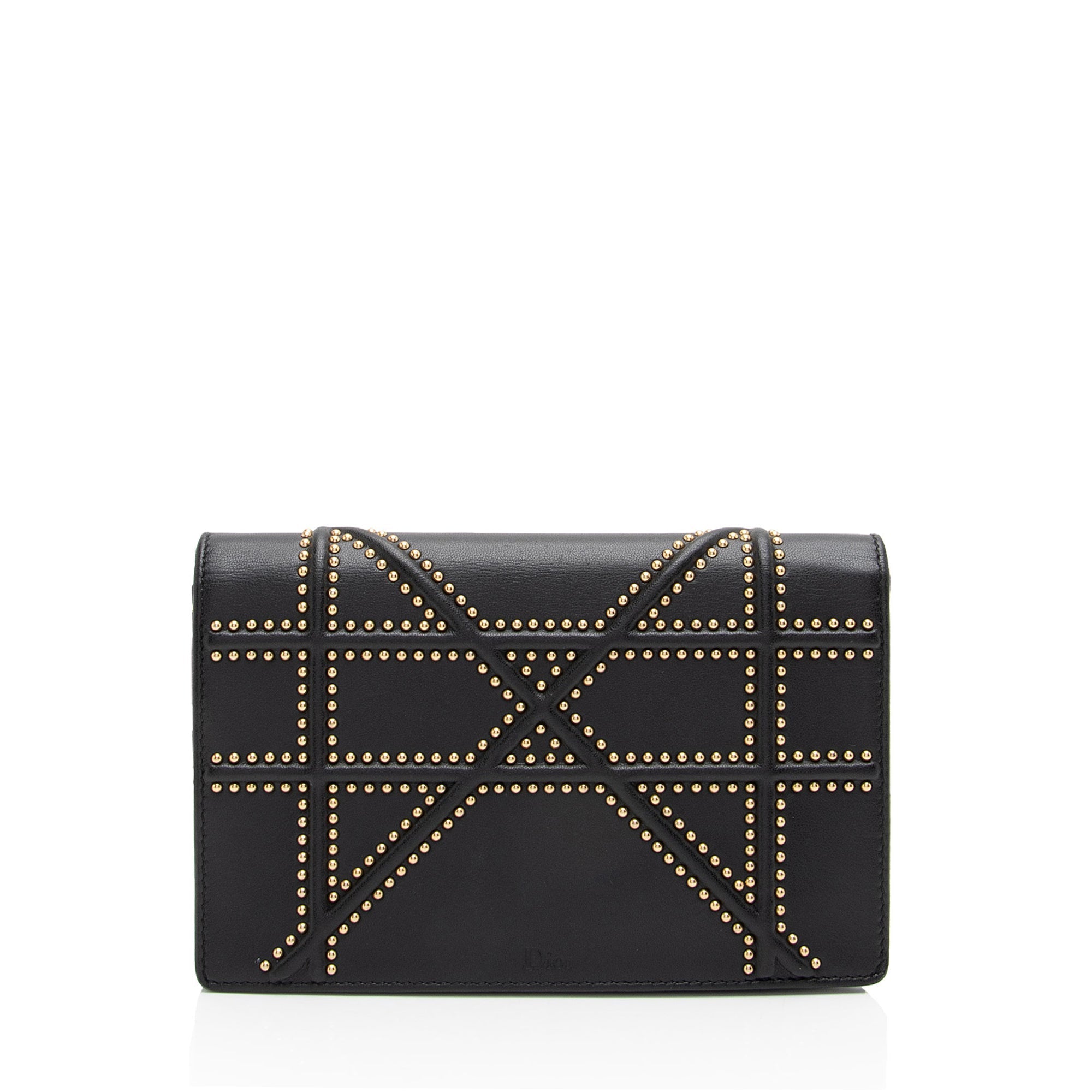 Dior Calfskin Studded Diorama Wallet on Chain Bag