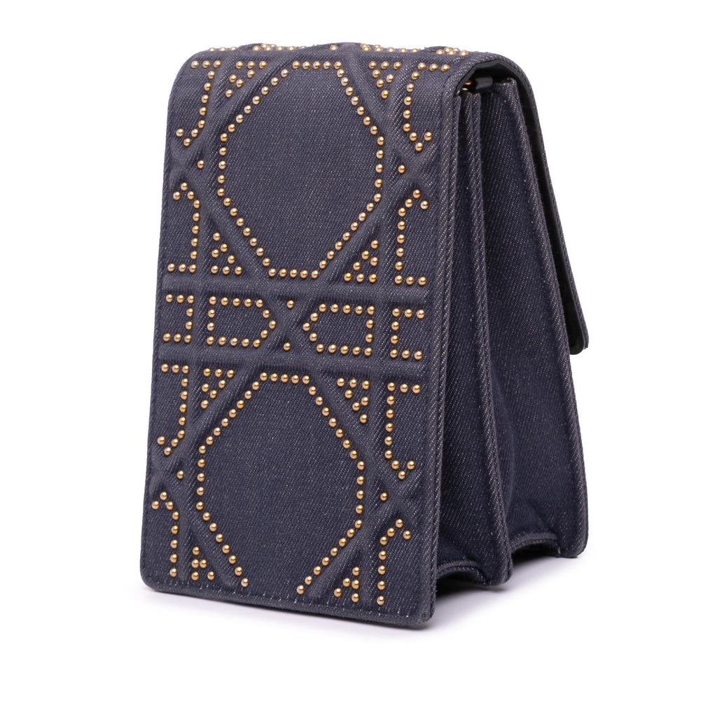 Dior Studded Denim Vertical Diorama Crossbody