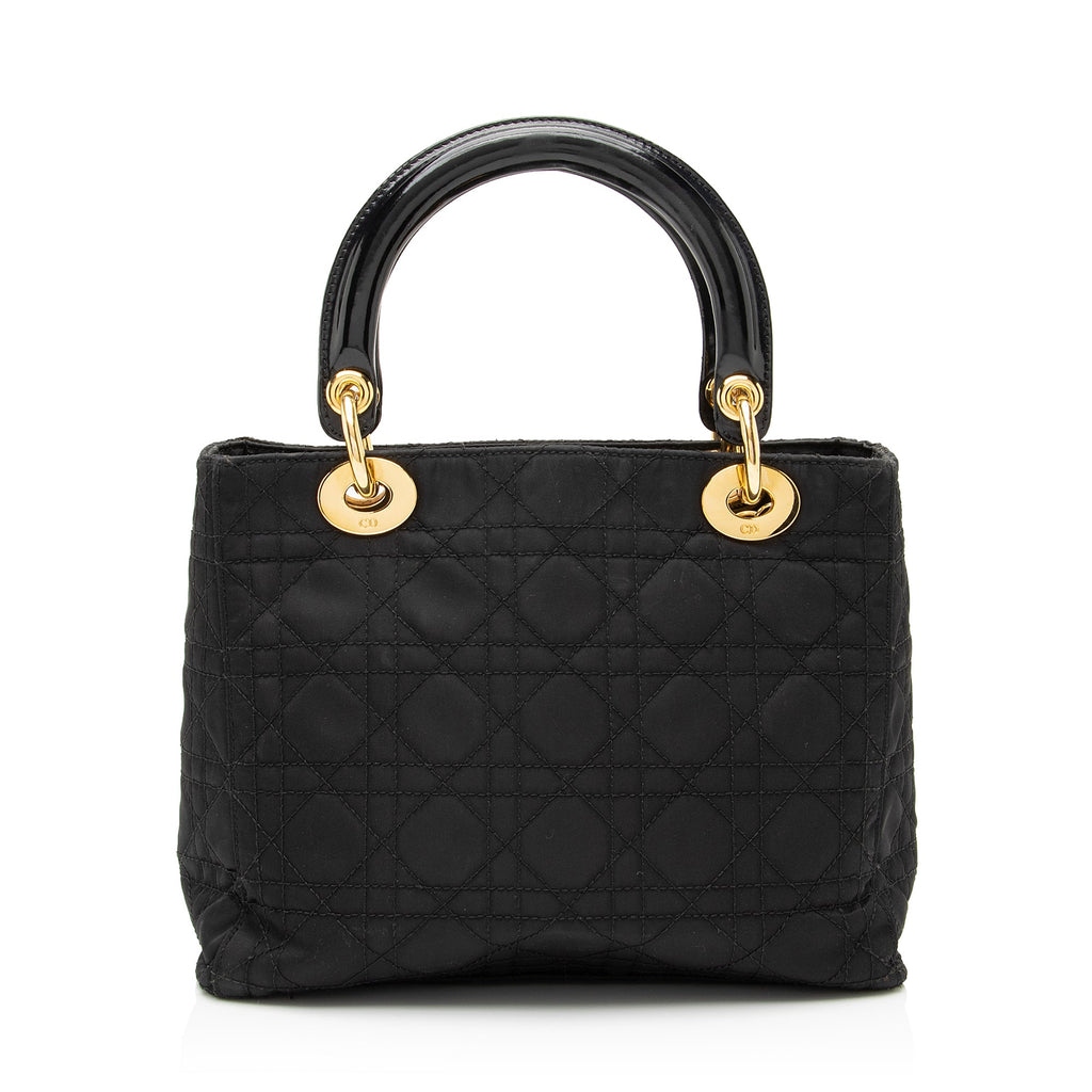 Dior Vintage Nylon Lady Dior Medium Tote (SHF-23881)