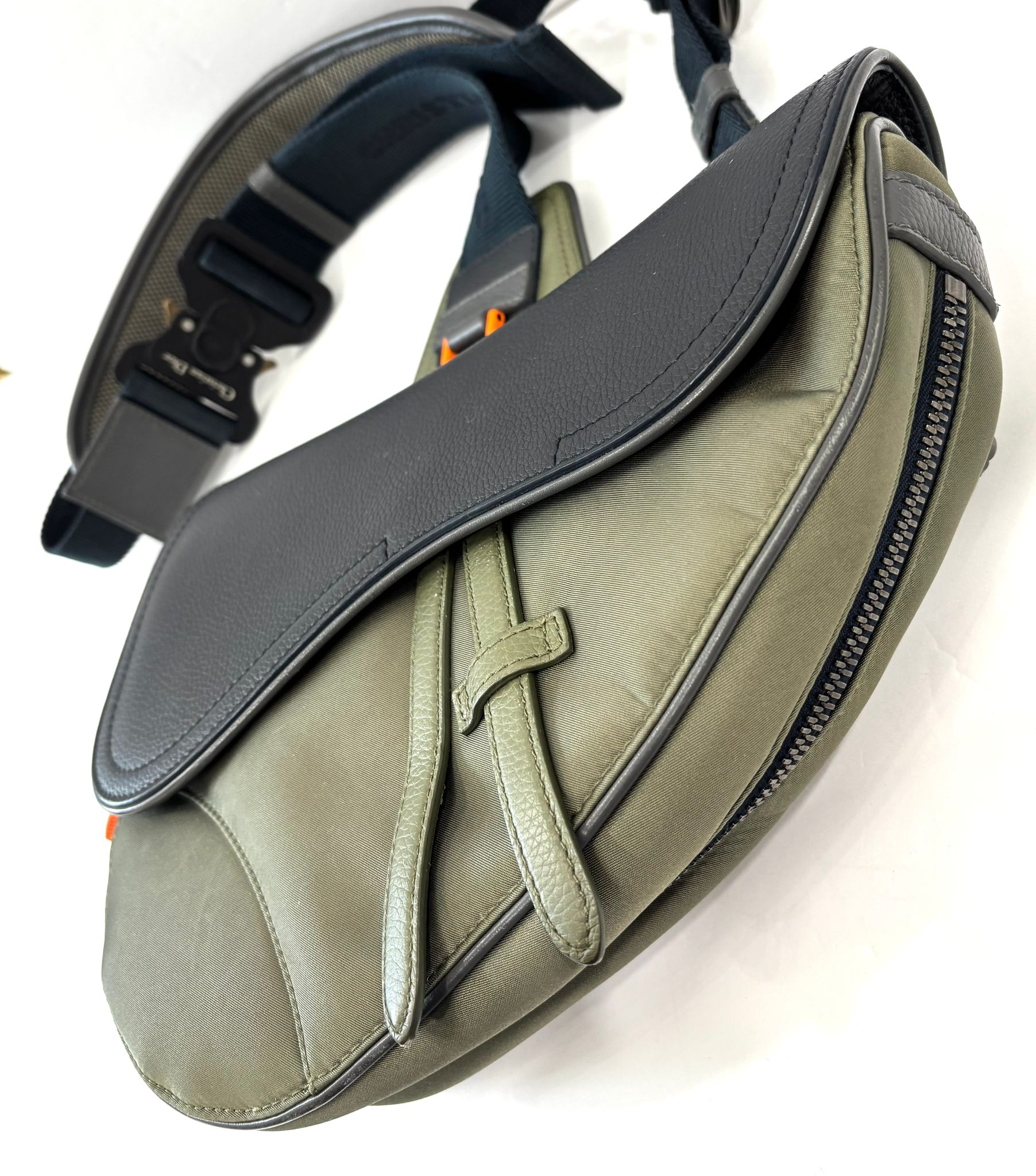 DIOR X SACAI CALFSKIN LEATHER SADDLE BAG