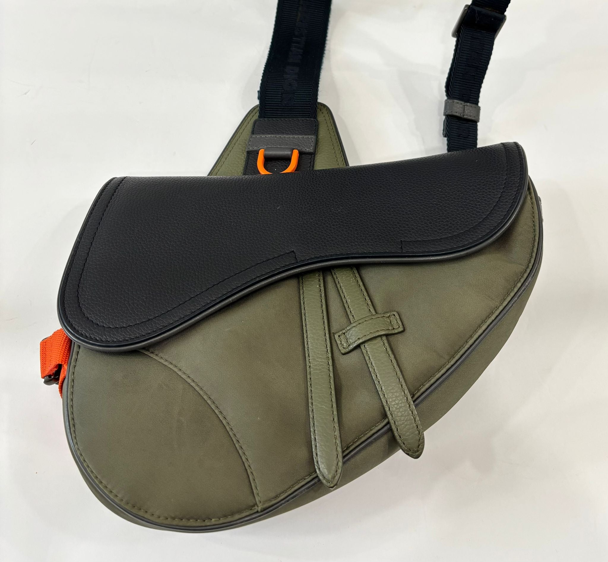 DIOR X SACAI CALFSKIN LEATHER SADDLE BAG