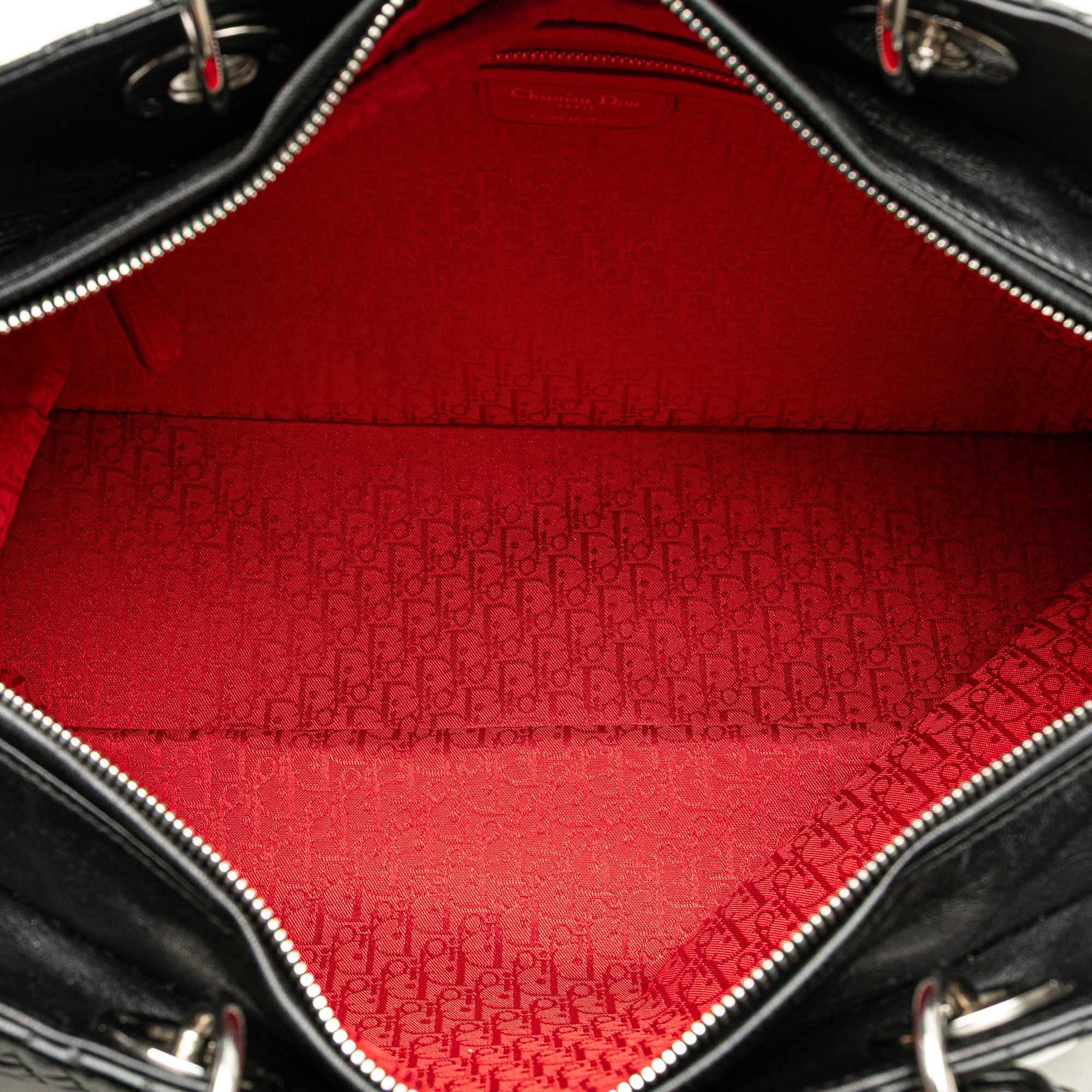 Dior XL Lambskin Cannage Lady Dior