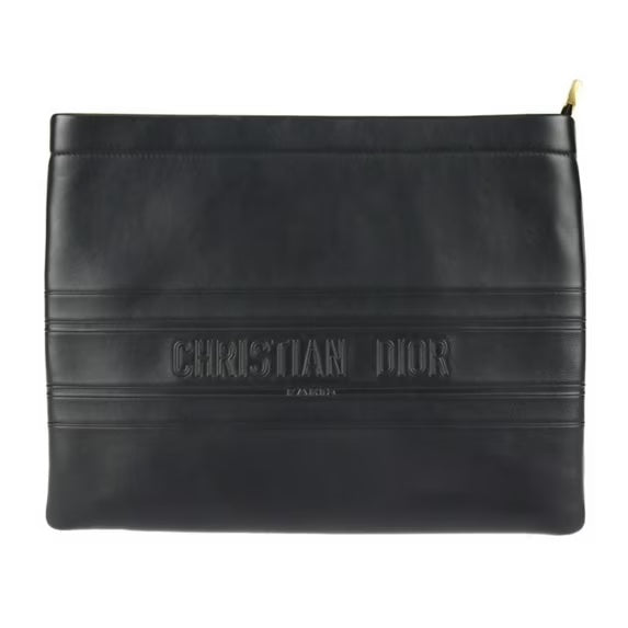 DIOR CLUTCH BLACK LEATHER BAG