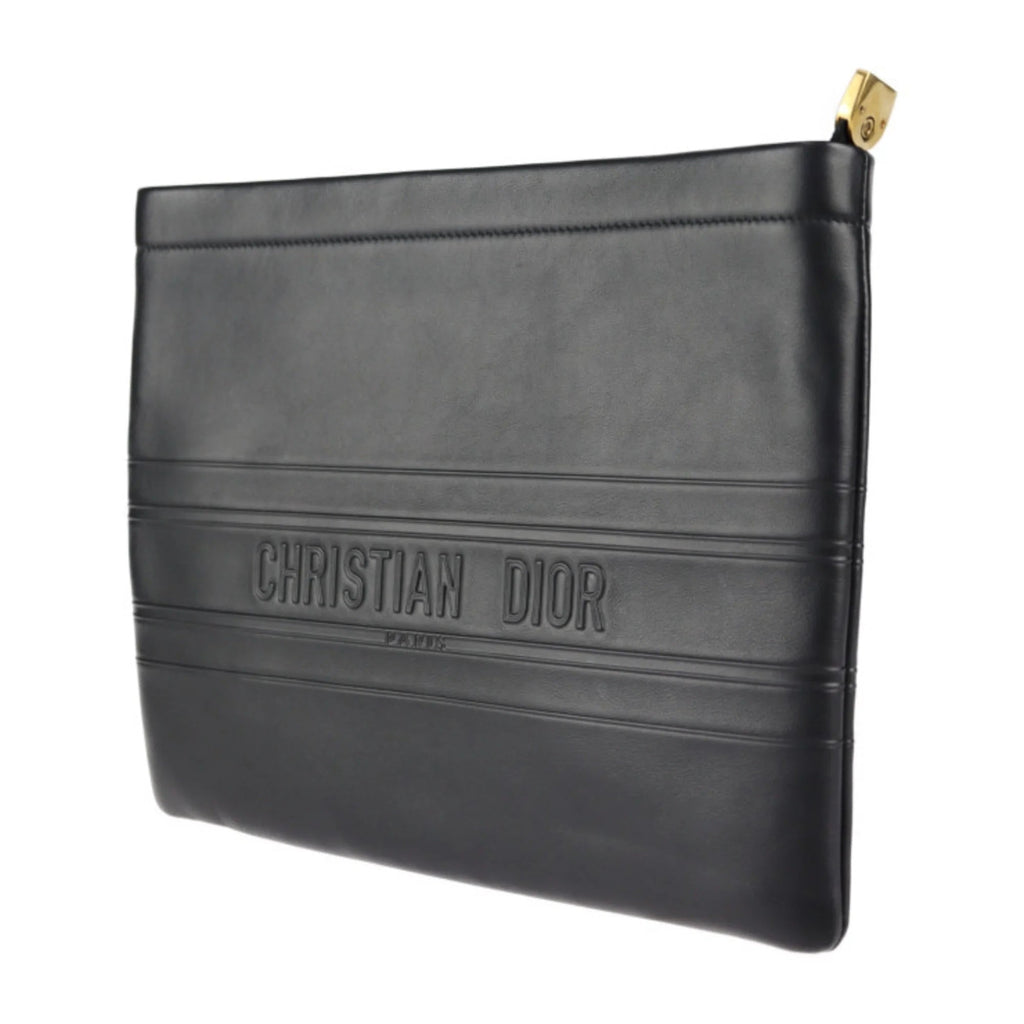 DIOR CLUTCH BLACK LEATHER BAG