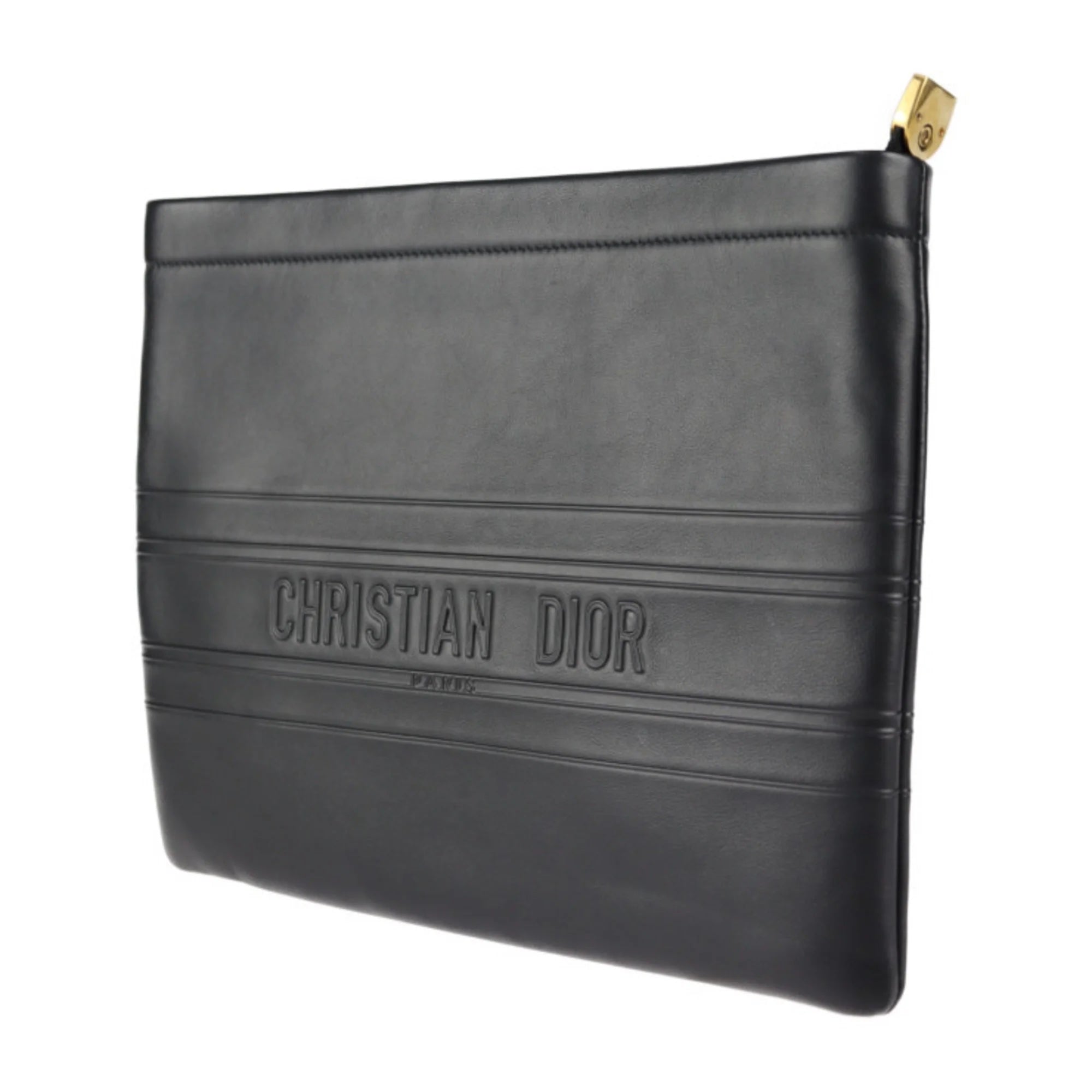 DIOR CLUTCH BLACK LEATHER BAG
