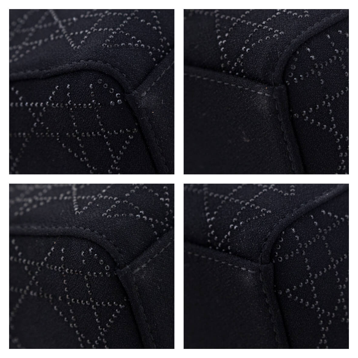 Dior Black Canvas Crystal Studded Cannage Mini Lady Dior