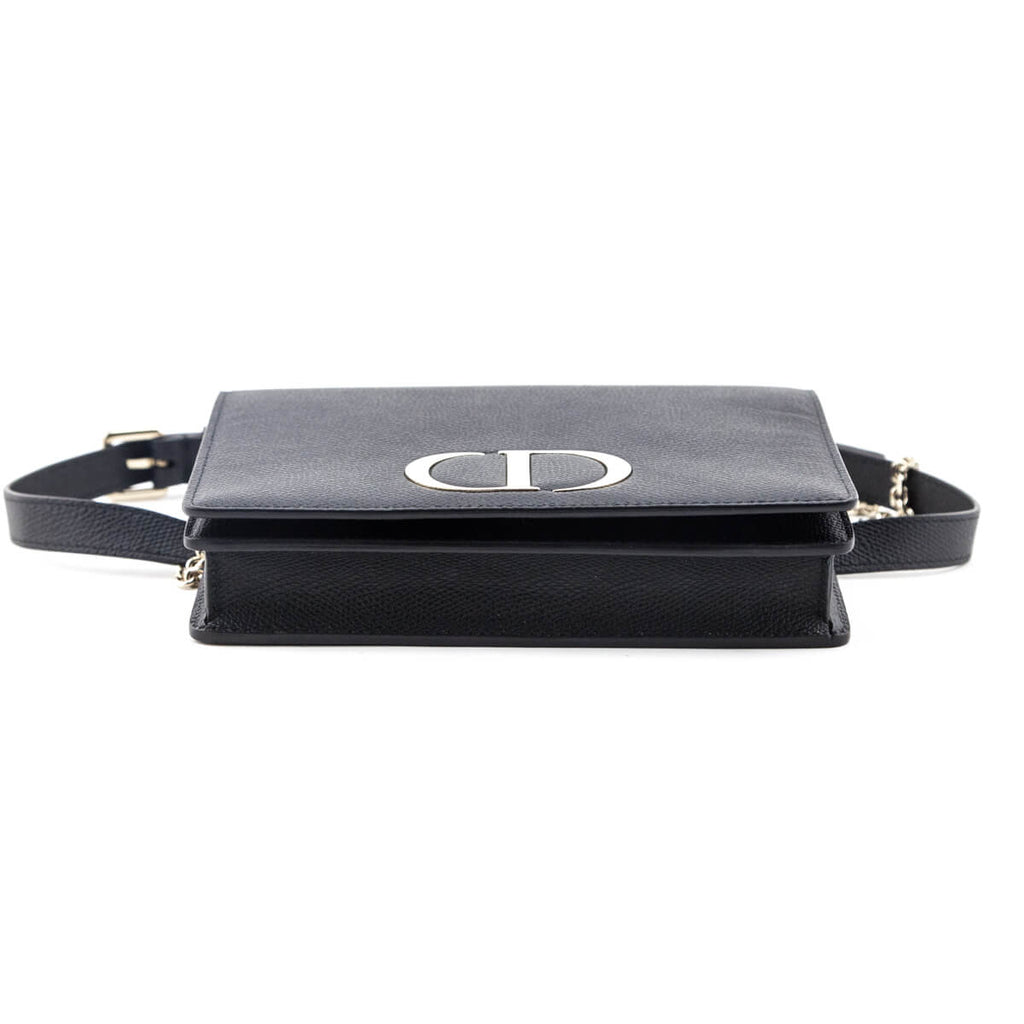 Dior Black Grained Calfskin 2-in-1 30 Montaigne Pouch