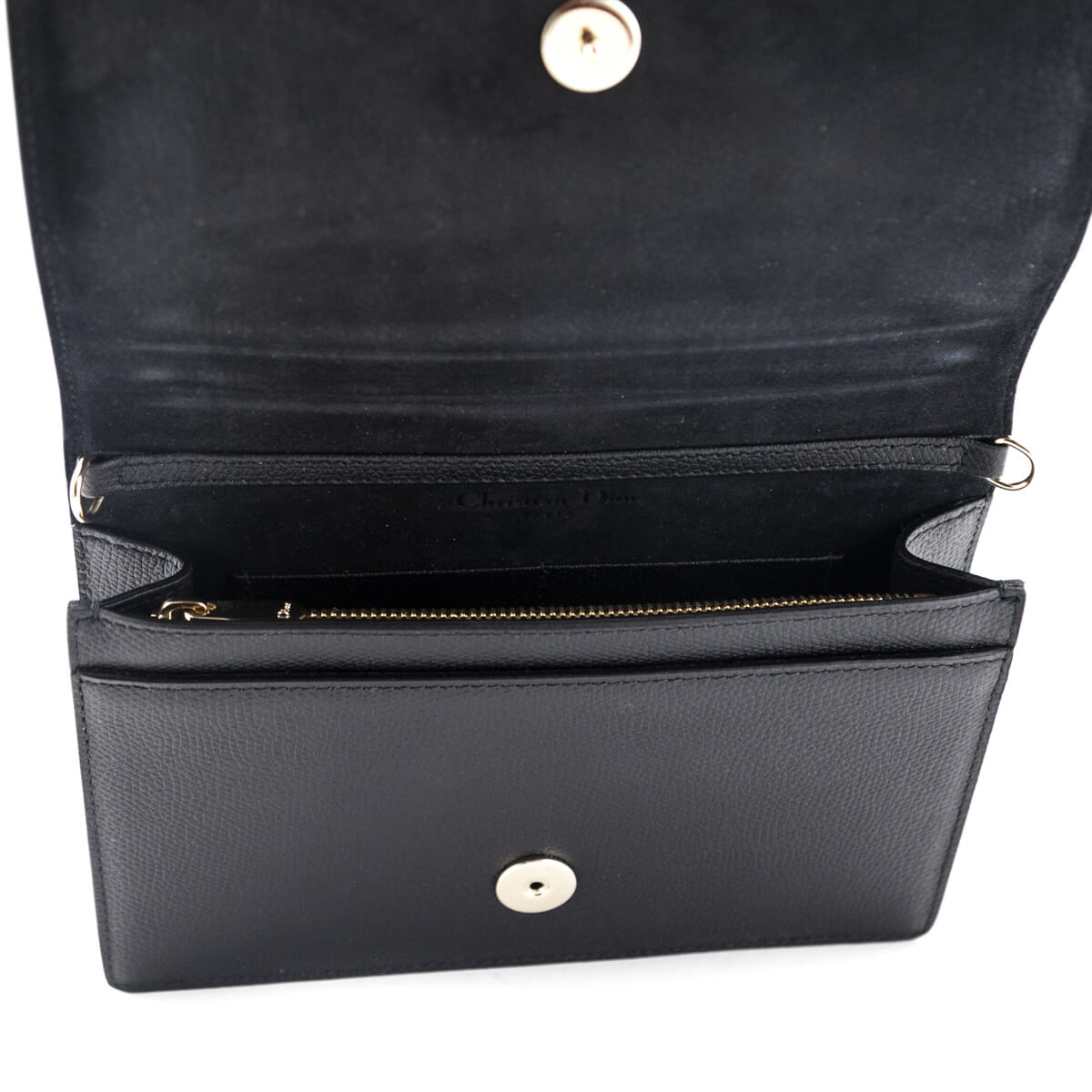 Dior Black Grained Calfskin 2-in-1 30 Montaigne Pouch