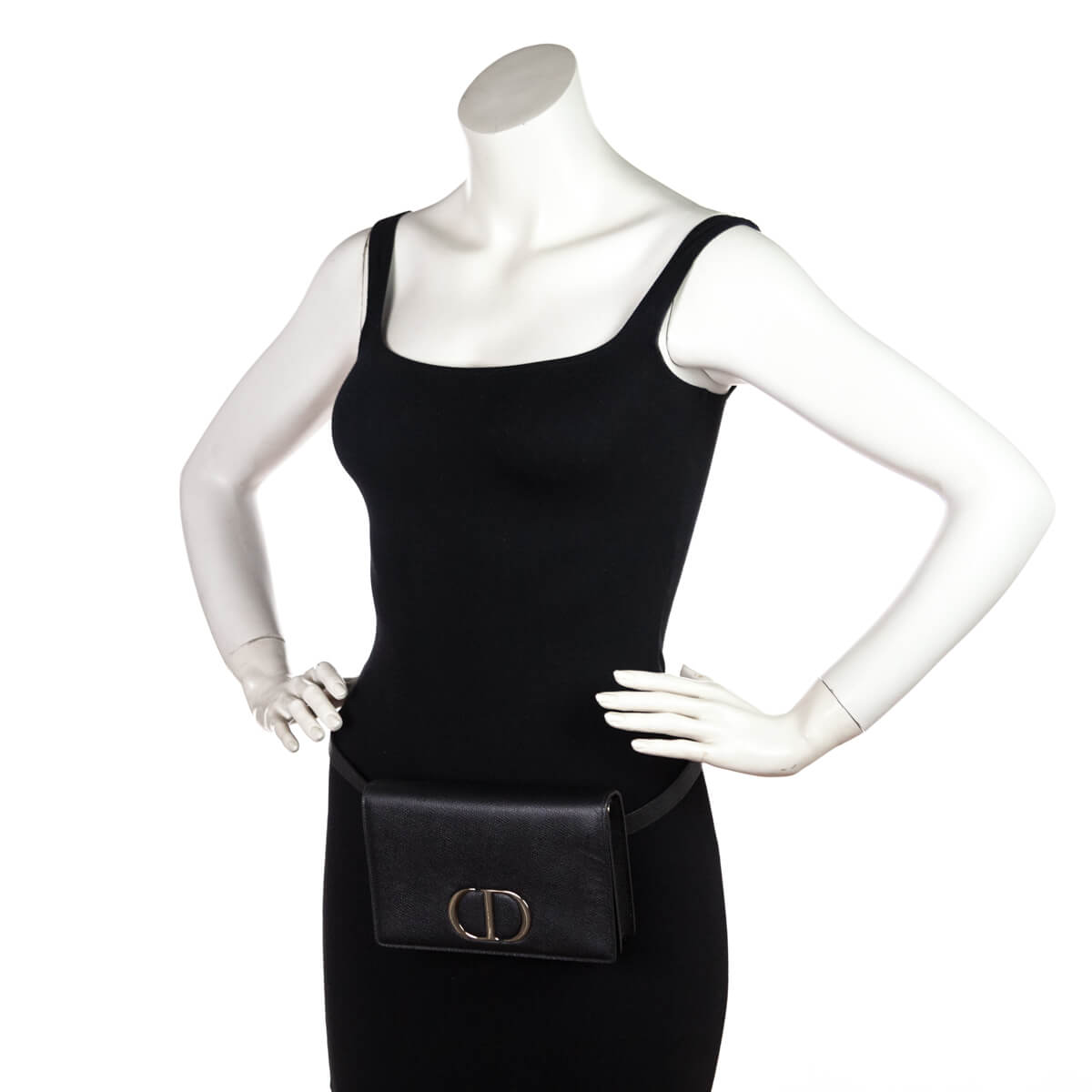 Dior Black Grained Calfskin 2-in-1 30 Montaigne Pouch