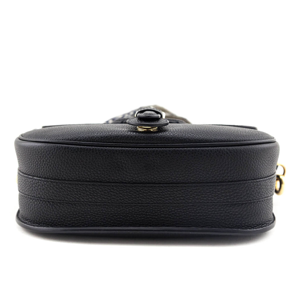 Dior Black Grained Calfskin Large Bobby Flap Bag