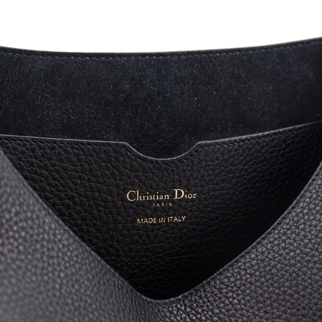 Dior Black Grained Calfskin Large Bobby Flap Bag