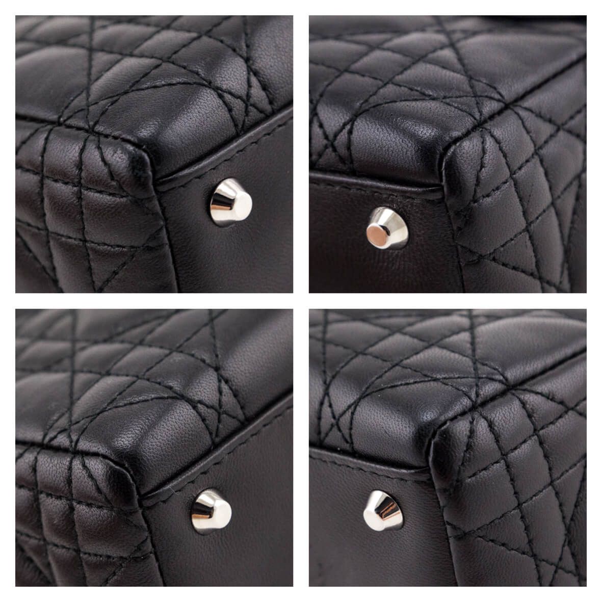 Dior Black Lambskin Cannage Mini Lady Dior