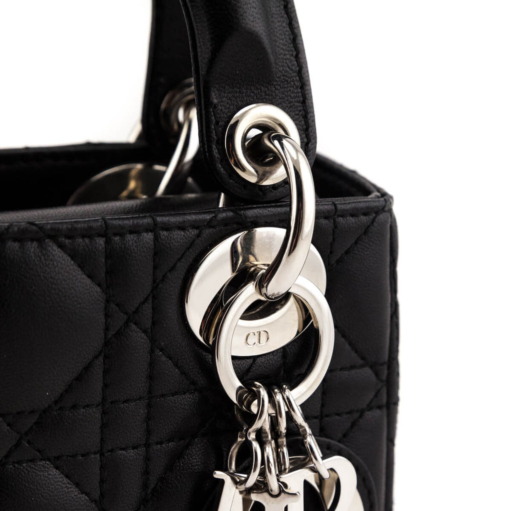 Dior Black Lambskin Cannage Mini Lady Dior