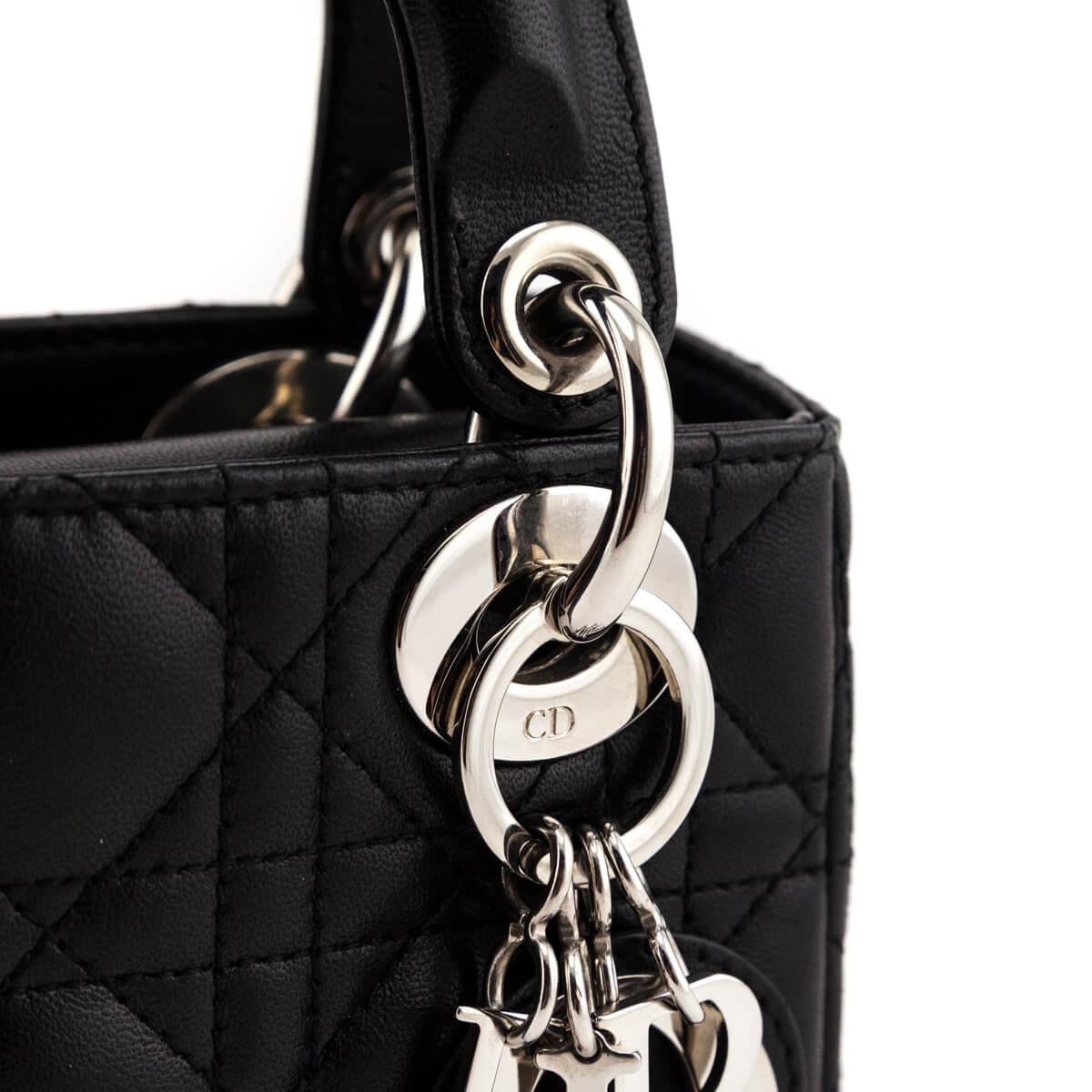 Dior Black Lambskin Cannage Mini Lady Dior