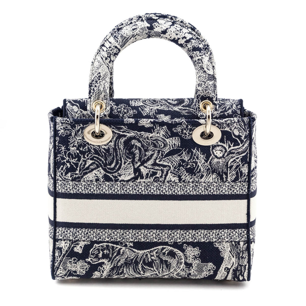 Dior Blue Toile de Jouy Reverse Embroidery Medium Lady D-Lite Bag