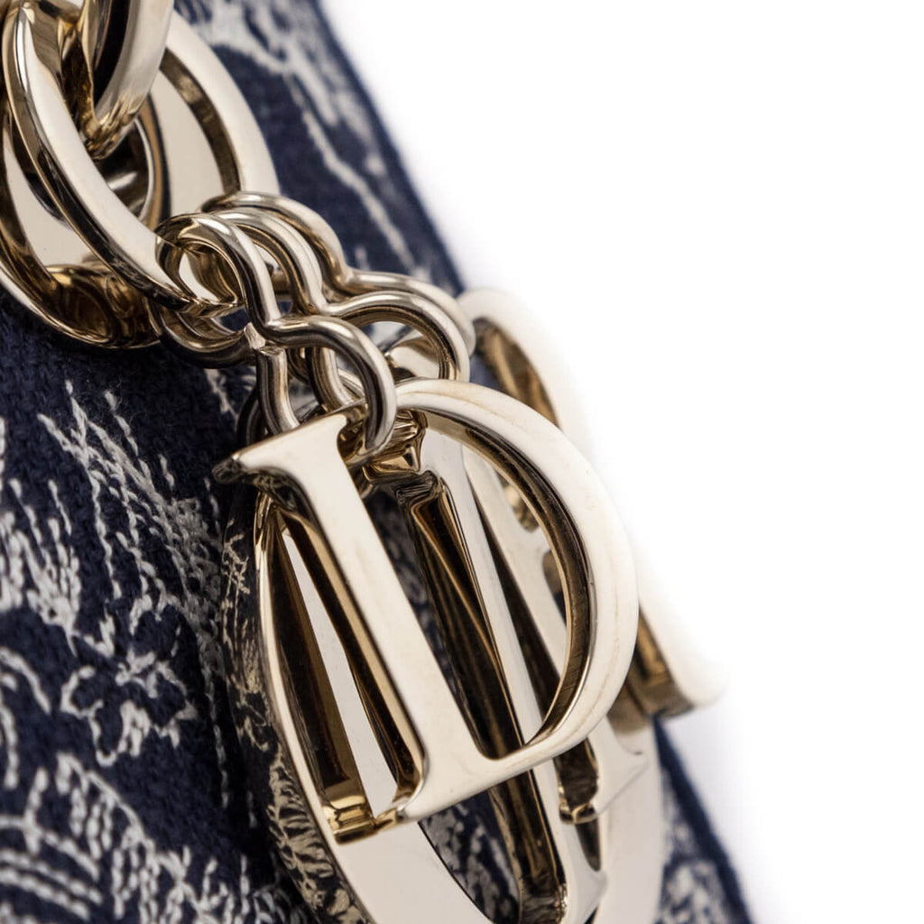 Dior Blue Toile de Jouy Reverse Embroidery Medium Lady D-Lite Bag