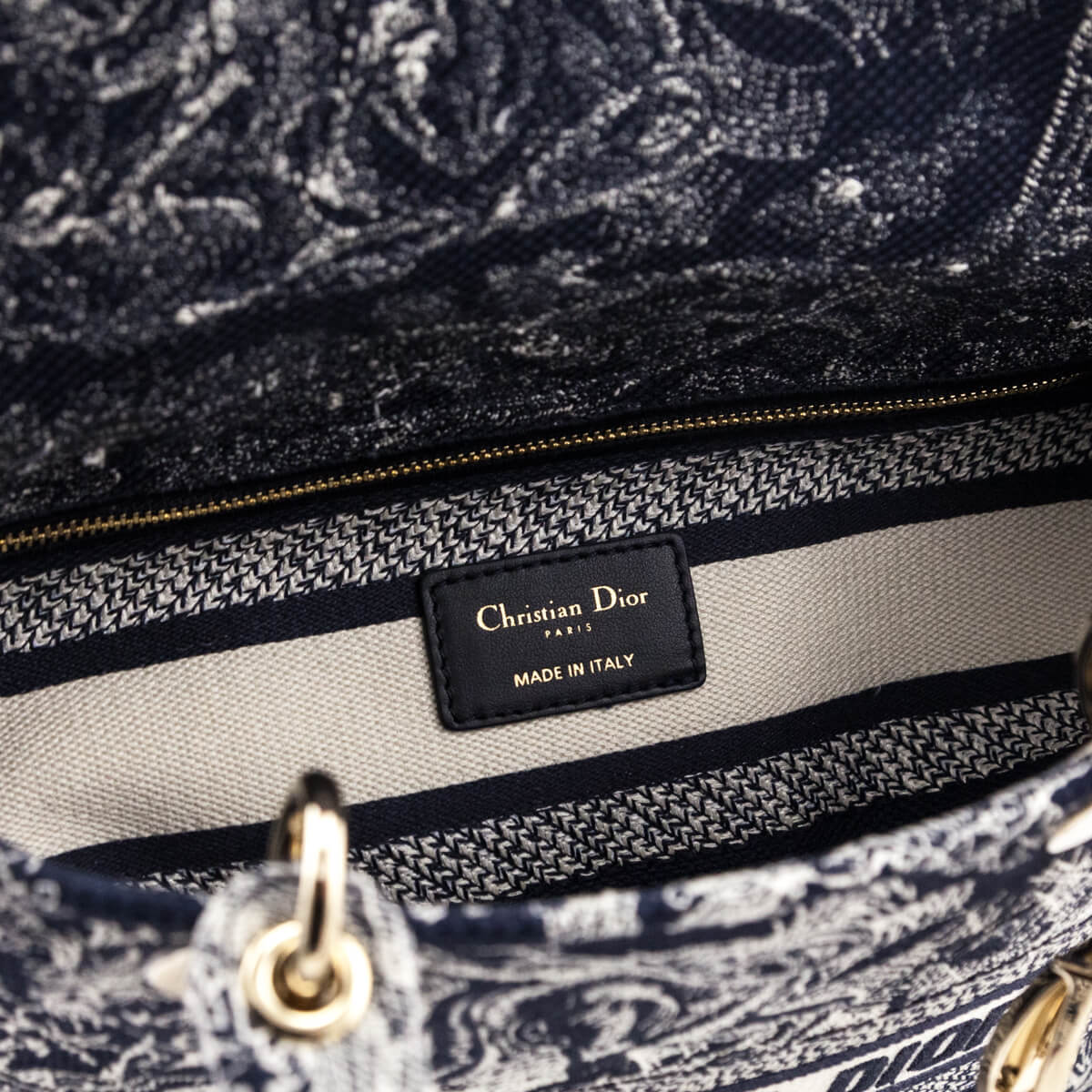 Dior Blue Toile de Jouy Reverse Embroidery Medium Lady D-Lite Bag