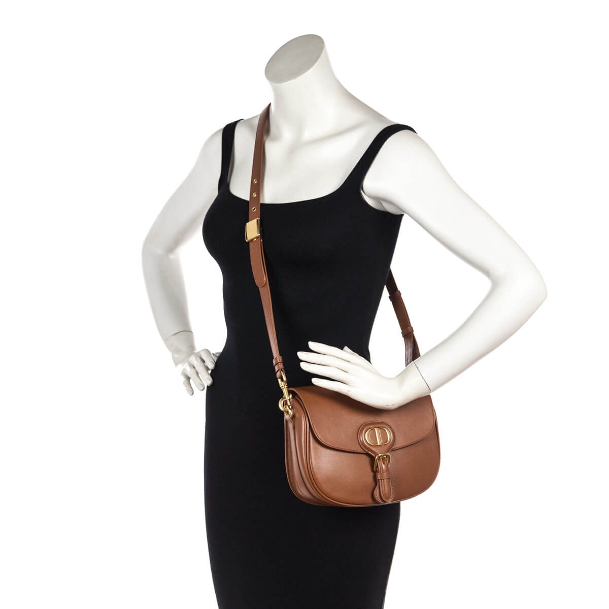 Dior Camel Box Calfskin Medium Bobby Flap Bag