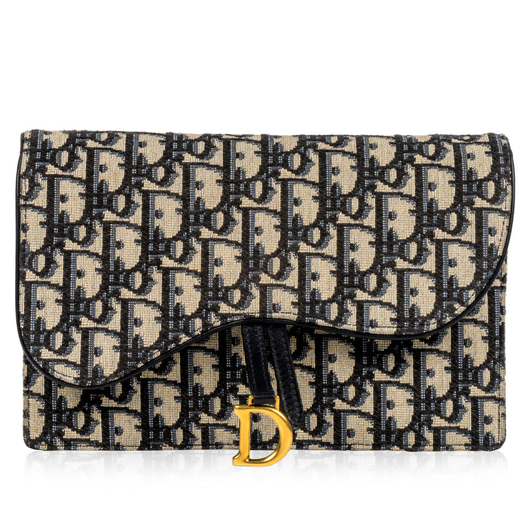 Christian Dior Oblique Saddle Clutch